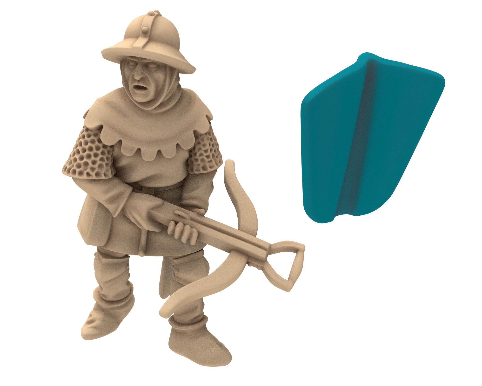 Medieval - Genowise Crossbowmen part 2 mercenary soldiers, Medieval soldiers 100 Years War, 28mm Historical Wargame... Medbury miniatures