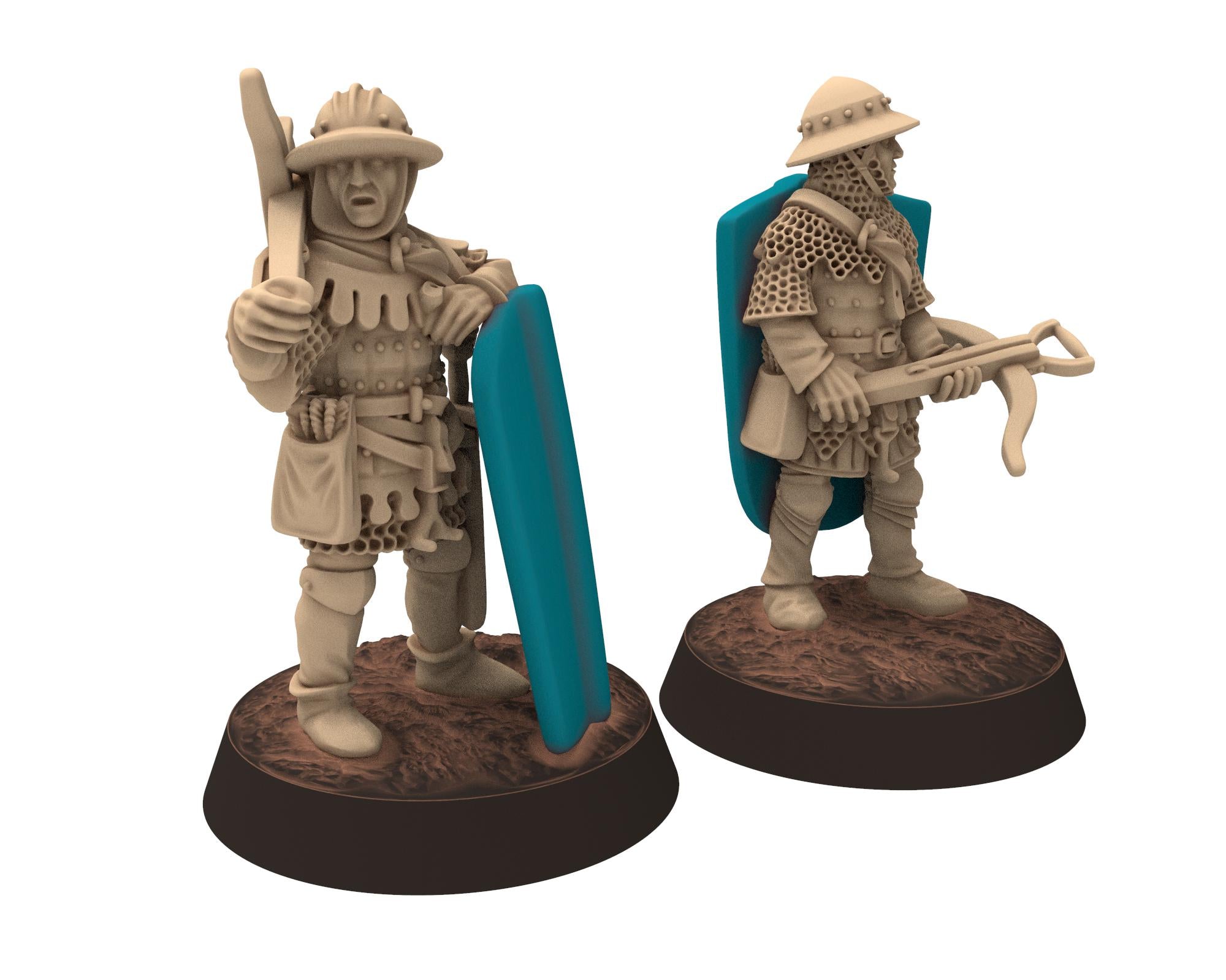 Medieval - Genowise Crossbowmen part 2 mercenary soldiers, Medieval soldiers 100 Years War, 28mm Historical Wargame... Medbury miniatures
