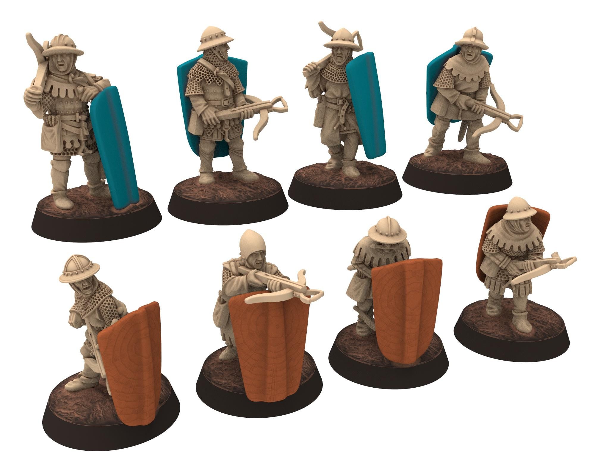 Medieval - Genowise Crossbowmen part 2 mercenary soldiers, Medieval soldiers 100 Years War, 28mm Historical Wargame... Medbury miniatures