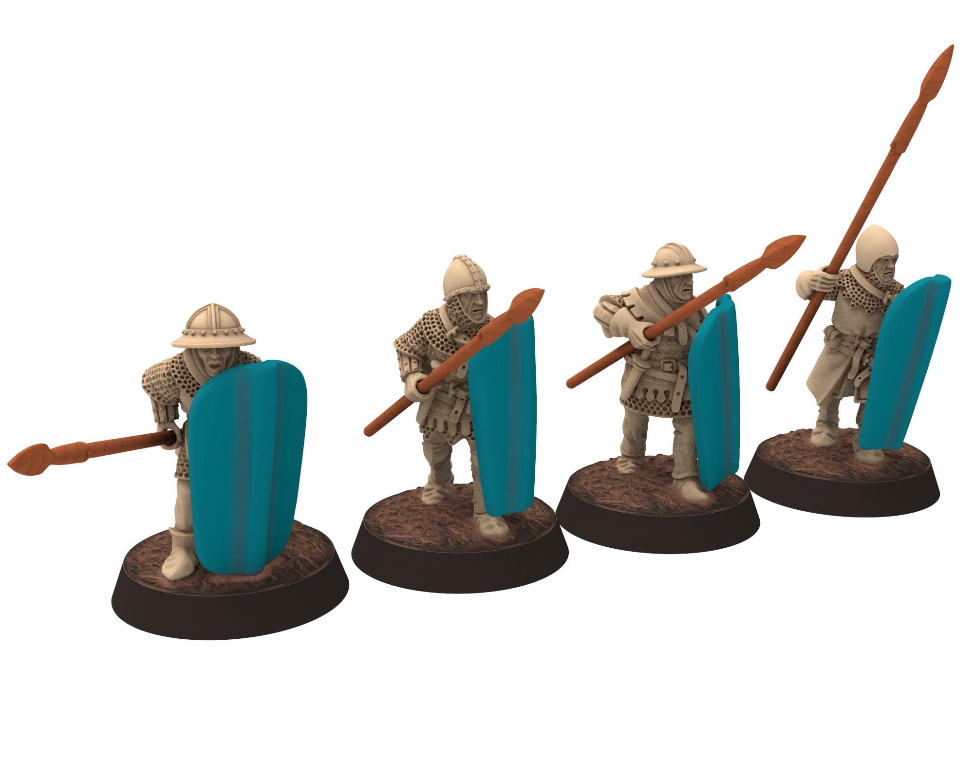 Medieval - France - French Men-at-arms part 2, Spearmen, Medieval soldiers 100 Years War, 28mm Historical Wargame... Medbury miniatures