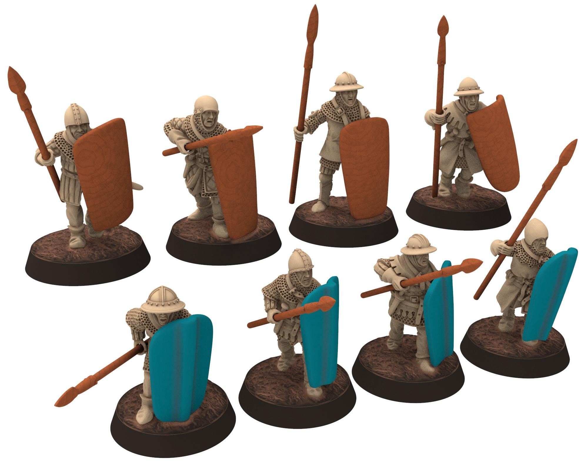 Medieval - France - French Men-at-arms part 2, Spearmen, Medieval soldiers 100 Years War, 28mm Historical Wargame... Medbury miniatures