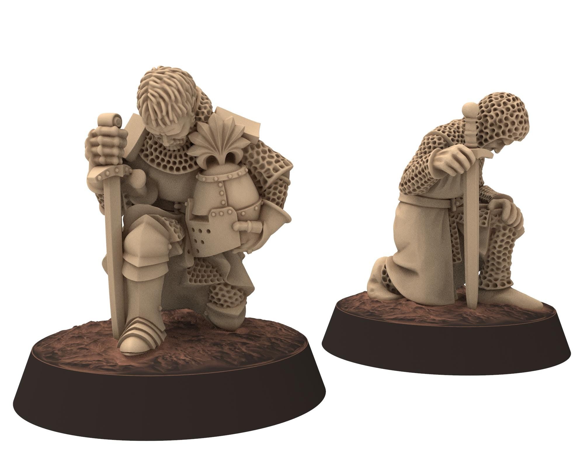 Medieval - Early 100YW Knights with Basinets, On Foot, 100 Years War, 28mm Historical Wargame, Saga... Medbury miniatures