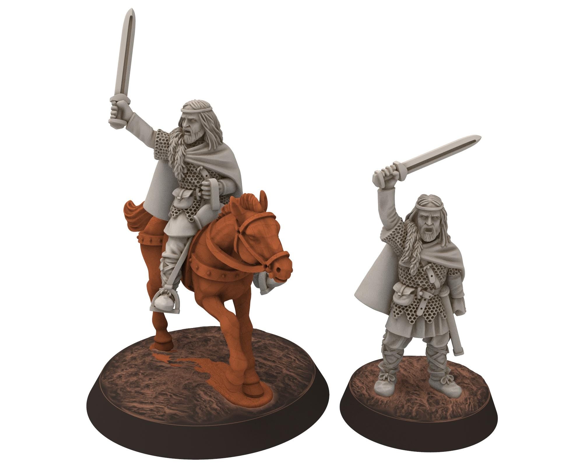 Rohan - Brannhelm Captain, Knight of Rohan, the Horse-lords, rider of the mark, minis for wargame D&D, Lotr... Medbury miniatures