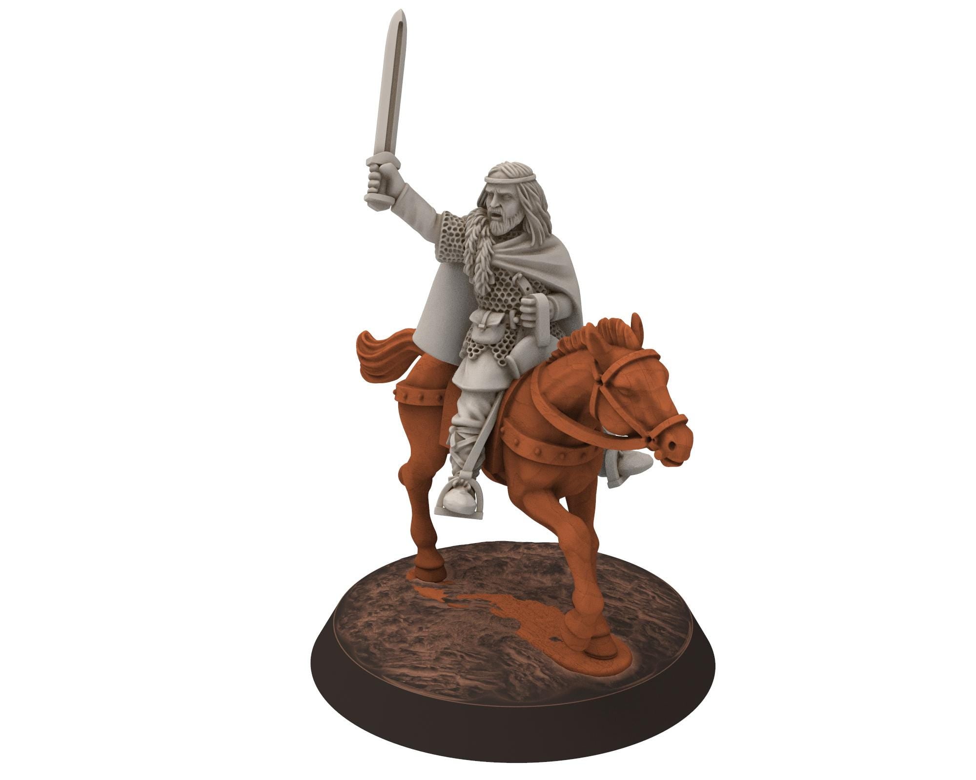 Rohan - Brannhelm Captain, Knight of Rohan, the Horse-lords, rider of the mark, minis for wargame D&D, Lotr... Medbury miniatures