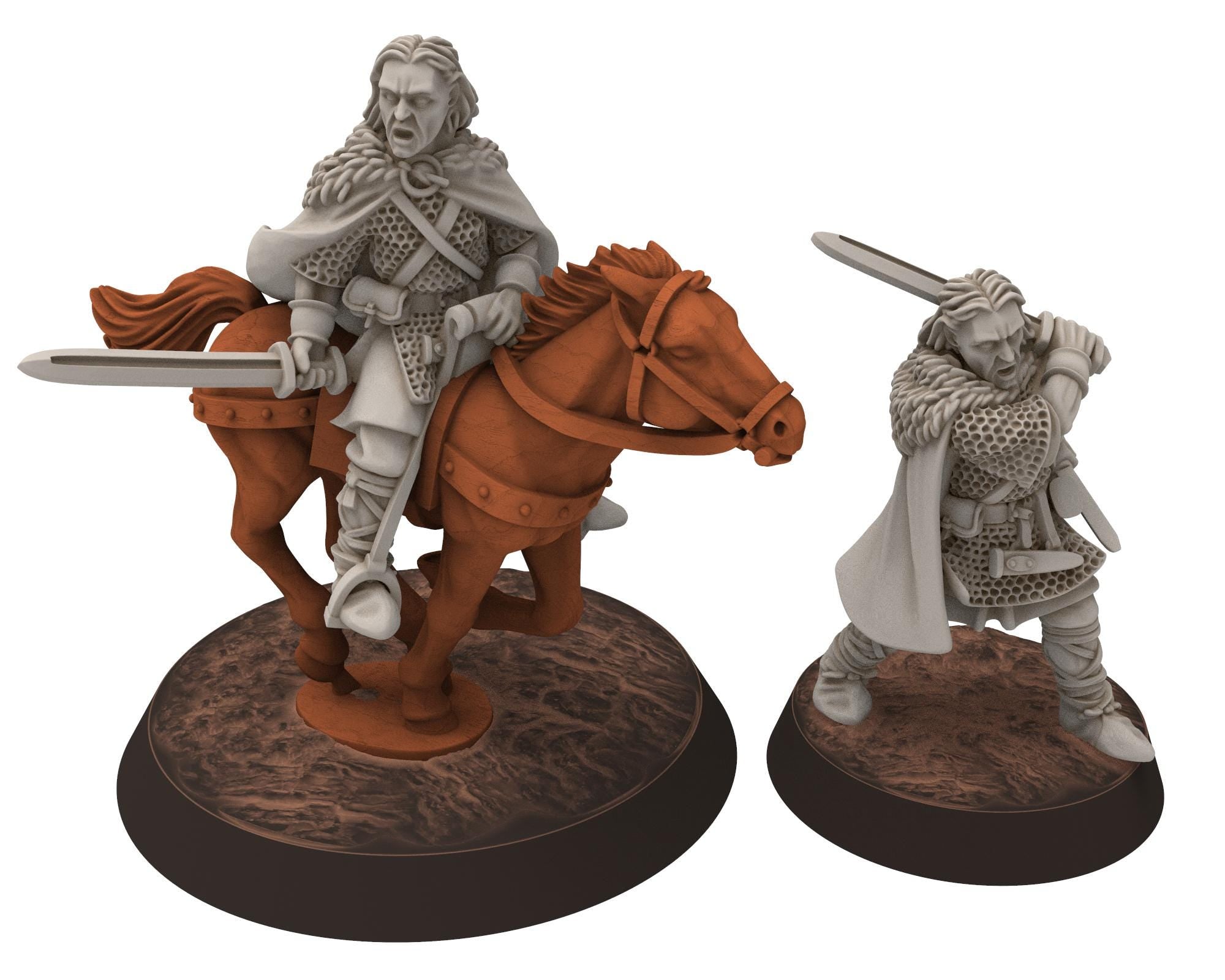 Rohan - Eadric Heir of Storrhold, Knight of Rohan, the Horse-lords, rider of the mark, minis for wargame D&D, Lotr... Medbury miniatures
