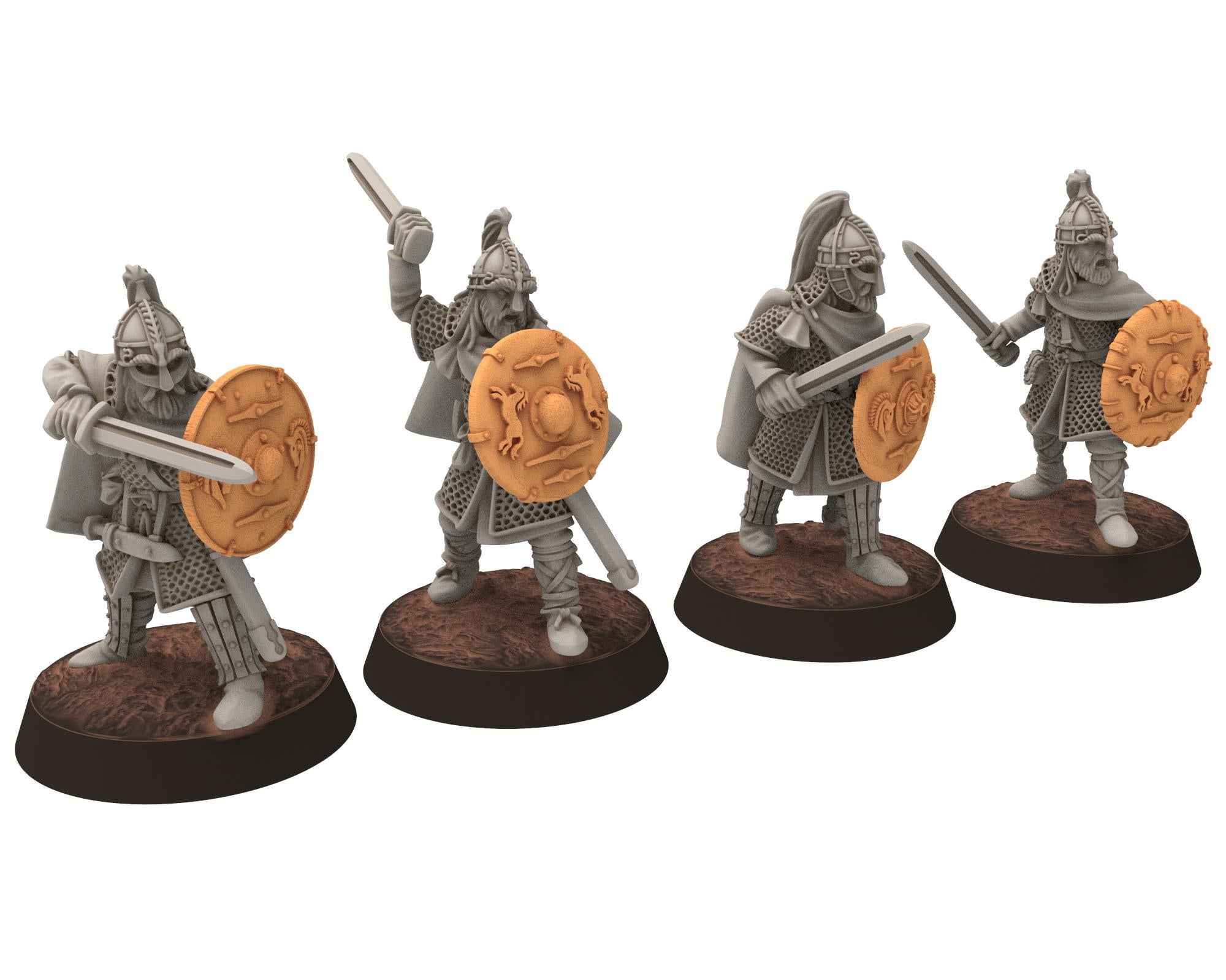 Rohan - Royal Bodyguards Spearmen Mounted, Knight of Rohan, the Horse-lords of the mark, minis for wargame D&D, Lotr... Medbury miniatures
