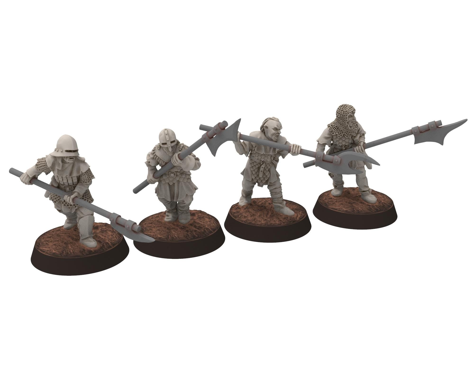 Orcs horde - Orc Billmen Halberd infantry, Orc warriors warband, Middle rings miniatures for wargame D&D, Lotr... Medbury miniatures