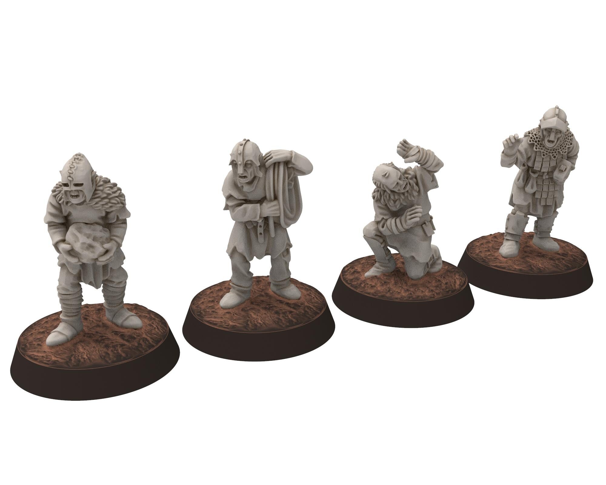 Orcs horde - Orc Catapult and Siege Crew, Assault warriors warband, Middle rings miniatures for wargame D&D, Lotr... Medbury miniatures