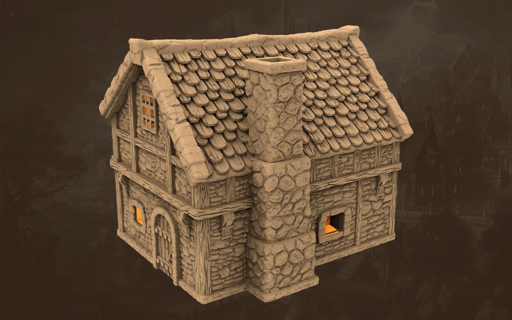 Taverns of the Twilight Tract - House A1 - PLA for Oldworld, Dungeon & Dragons, Frostgrave, Age of fantasy battle skirmish wargame