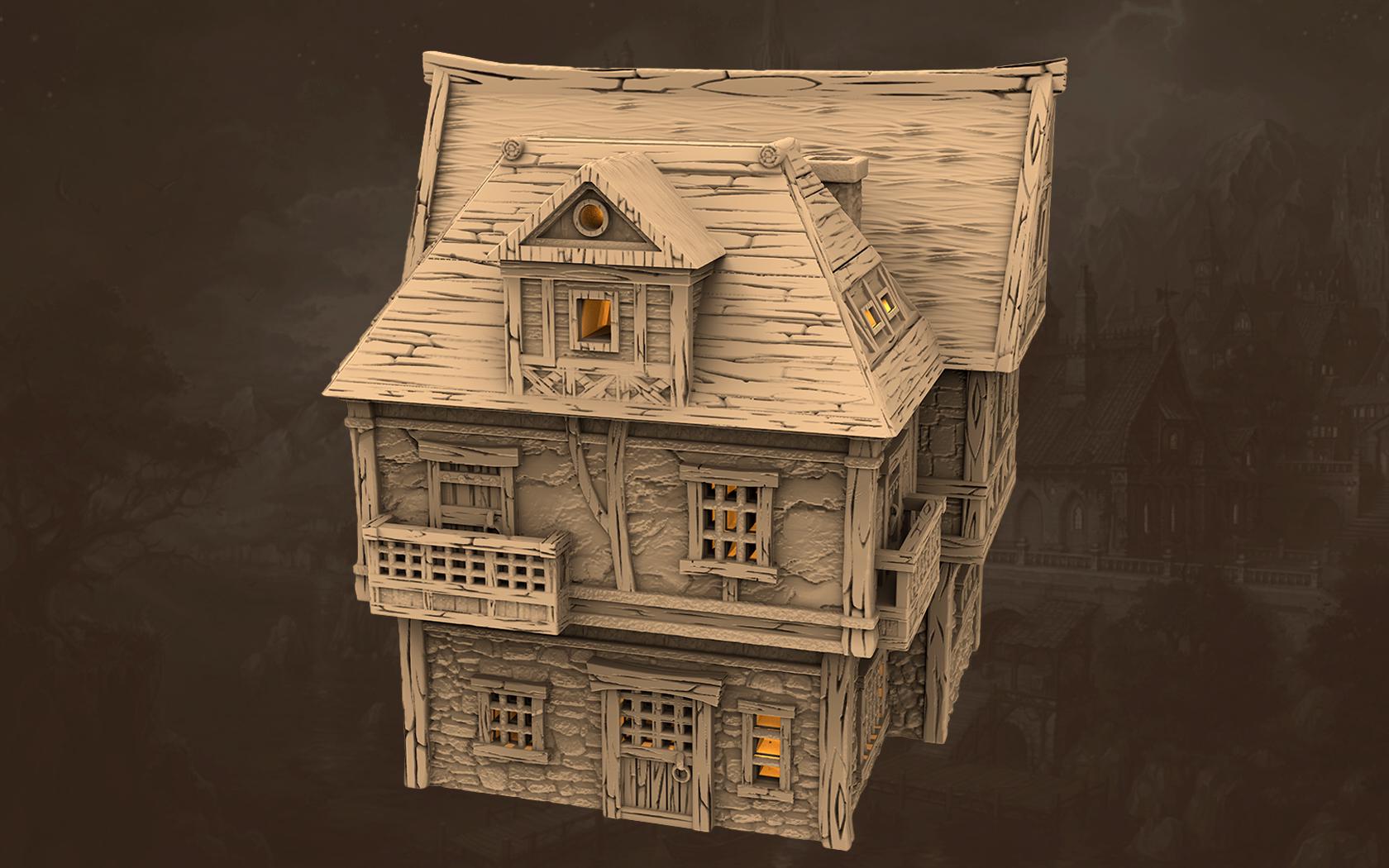 Taverns of the Twilight Tract - House A3 - PLA for Oldworld, Dungeon & Dragons, Frostgrave, Age of fantasy battle skirmish wargame