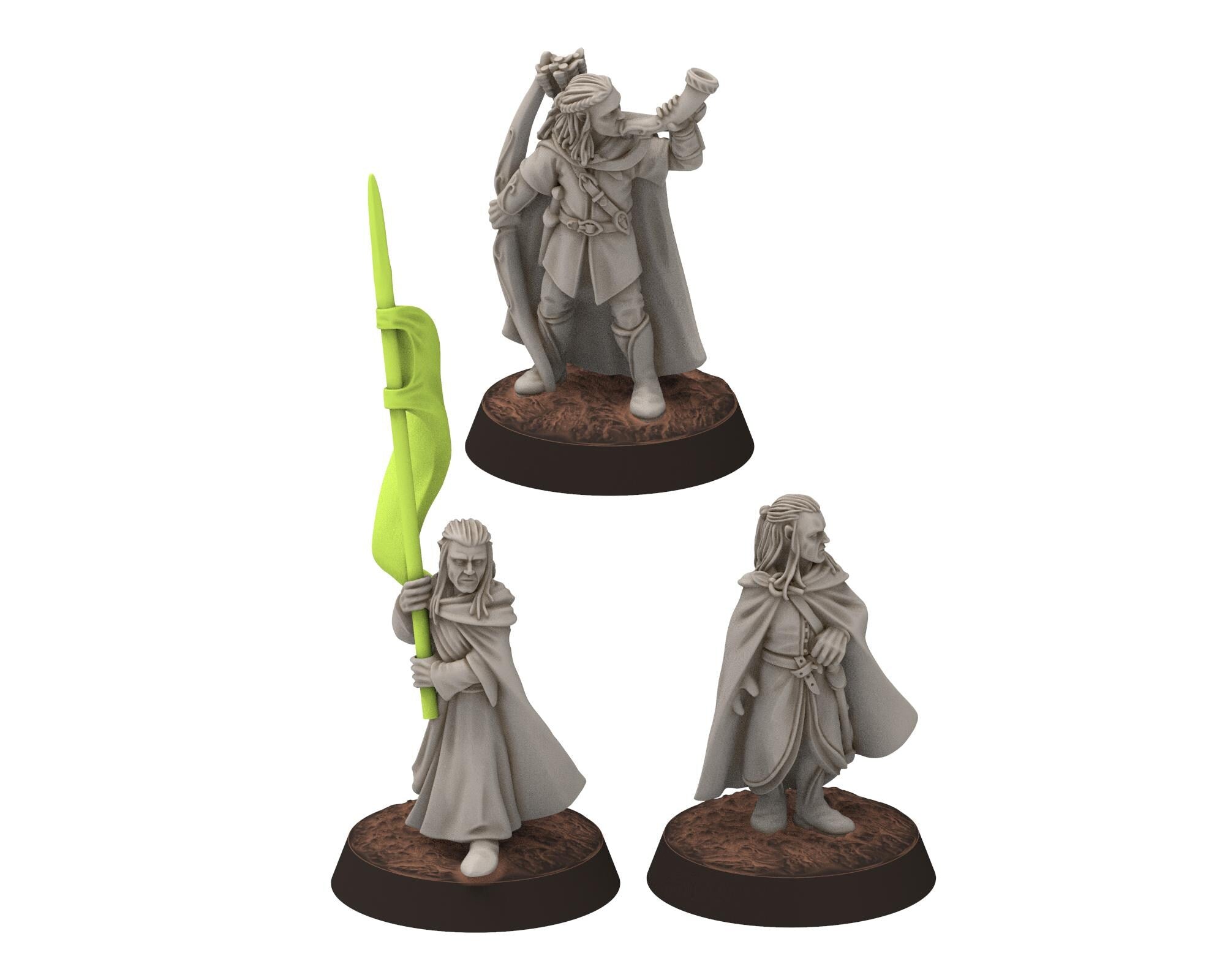 Darkwood - Elven Milita with Spears, Resting, Sylvan Eldar Kingdom, Middle rings miniatures for wargame D&D, LOTR, Medbury miniatures