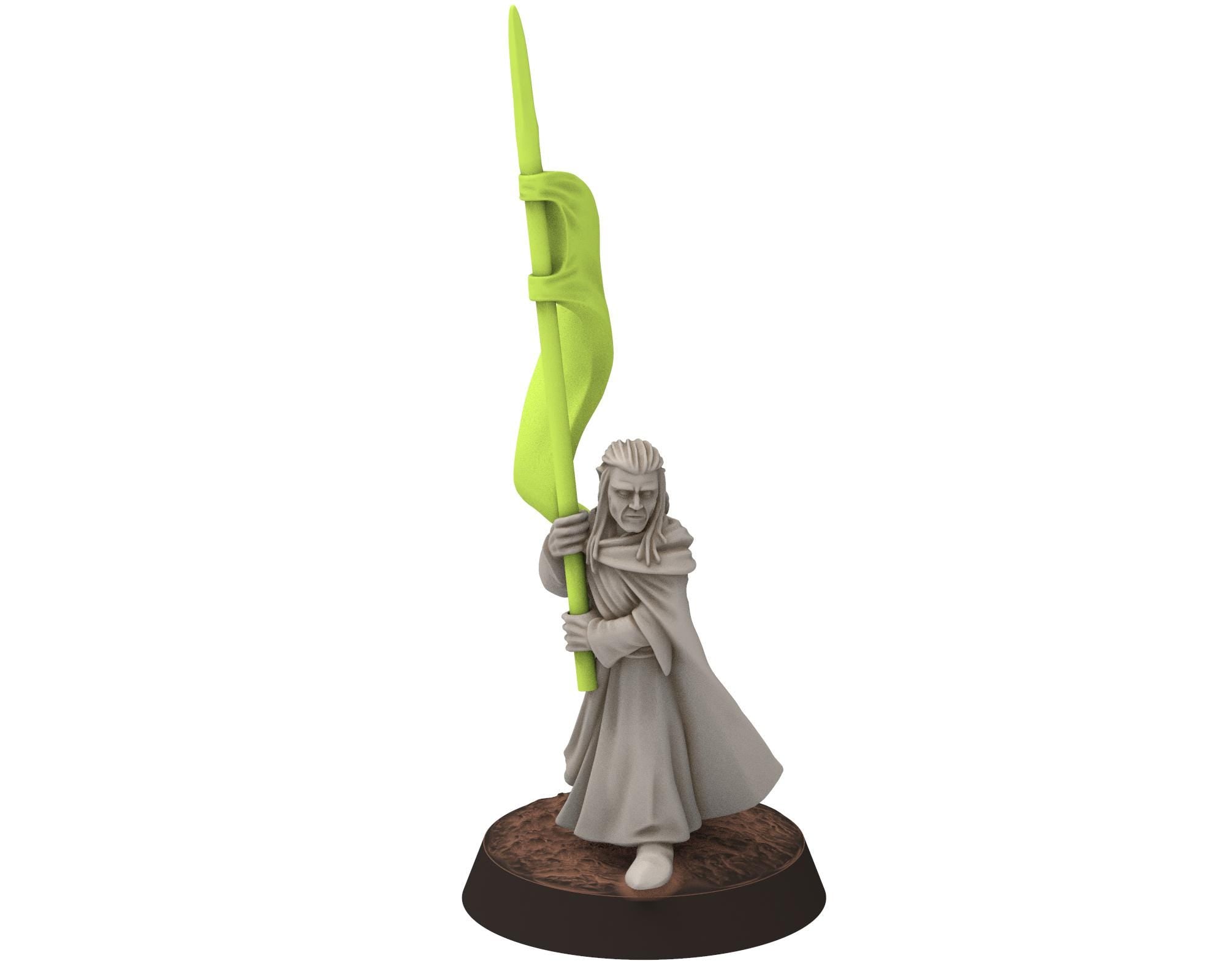 Darkwood - Elven Milita with Large Elven Swords, Sylvan Eldar Kingdom, Middle rings miniatures for wargame D&D, LOTR, Medbury miniatures