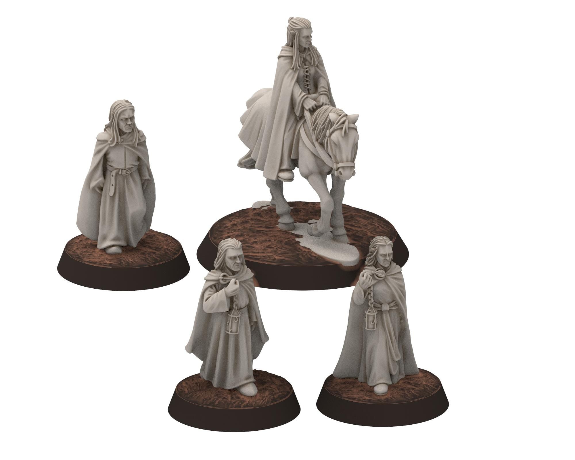 Darkwood - Elven Travelers, Sylvan Eldar Kingdom, Middle rings miniatures for wargame D&D, LOTR, Medbury miniatures