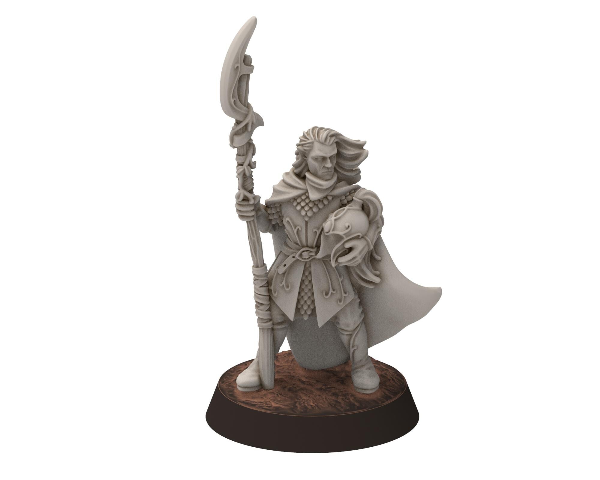 Darkwood - Wood Elf spearmen with shields, Sylvan Eldar Kingdom, Middle rings miniatures for wargame D&D, LOTR, Medbury miniatures