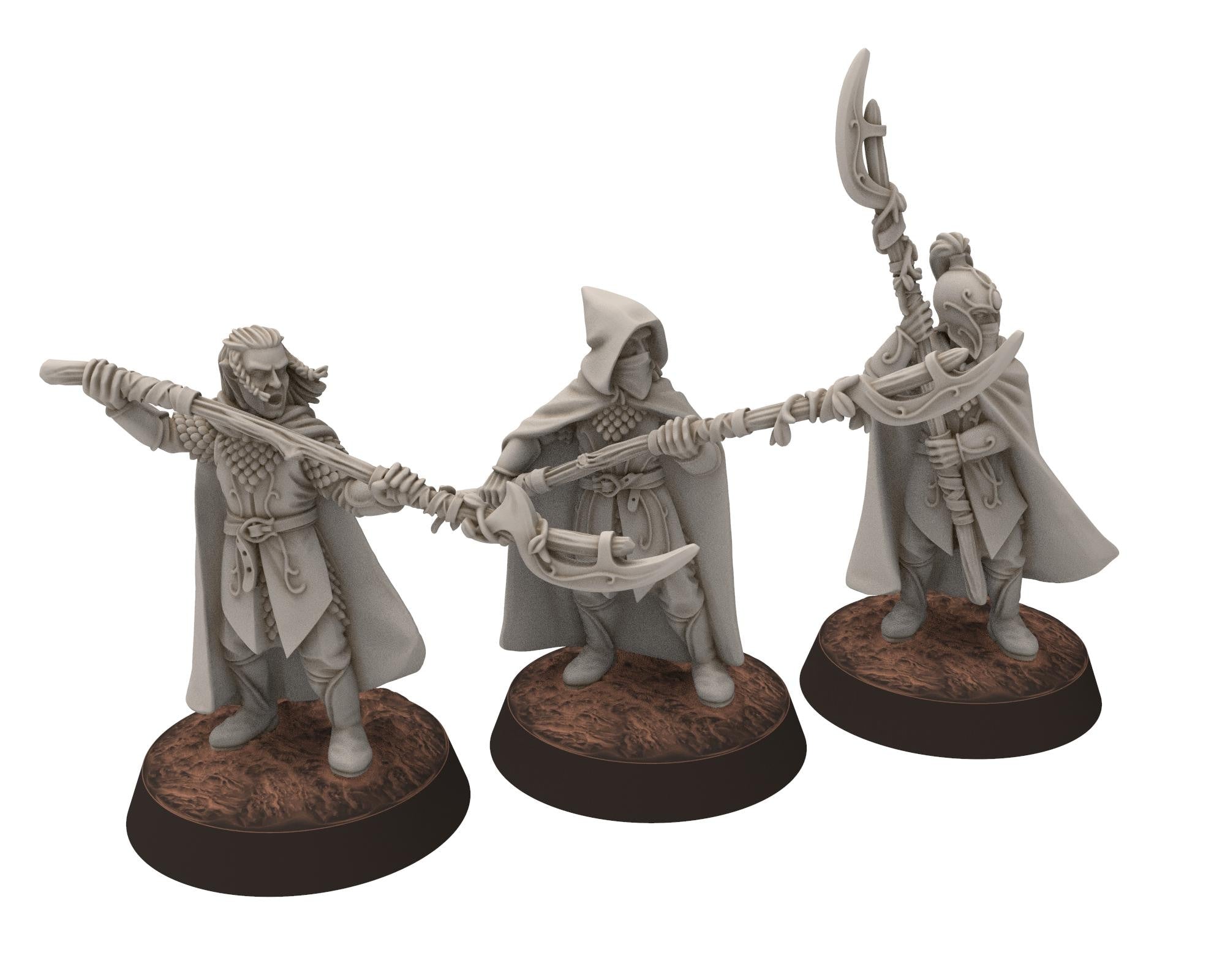 Darkwood - Wood Elf spearmen Bundle, Sylvan Eldar Kingdom, Middle rings miniatures for wargame D&D, LOTR, Medbury miniatures