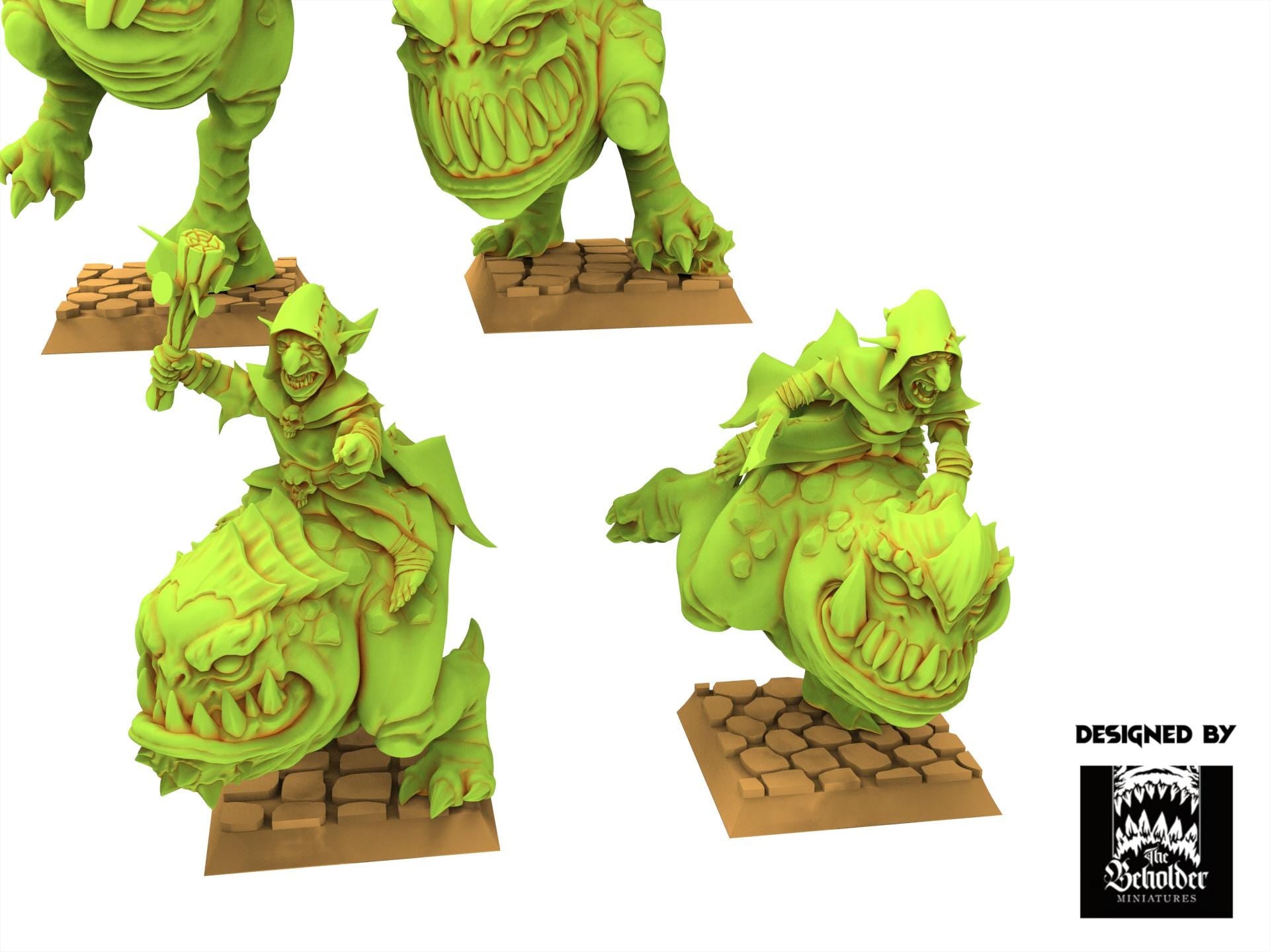 Orc & Goblin - x5 Kavehorror Hopper - The Black horde, utilisables pour Oldhammer, king of wars, 9th age