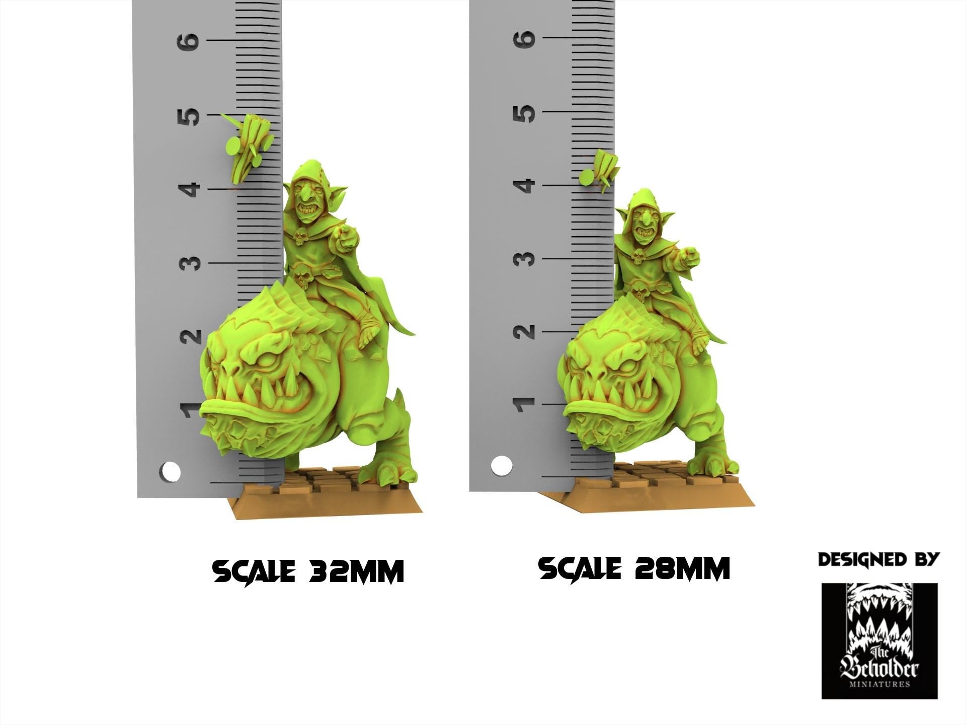 Orc & Goblin - x5 Kavehorror Hopper - The Black horde, utilisables pour Oldhammer, king of wars, 9th age