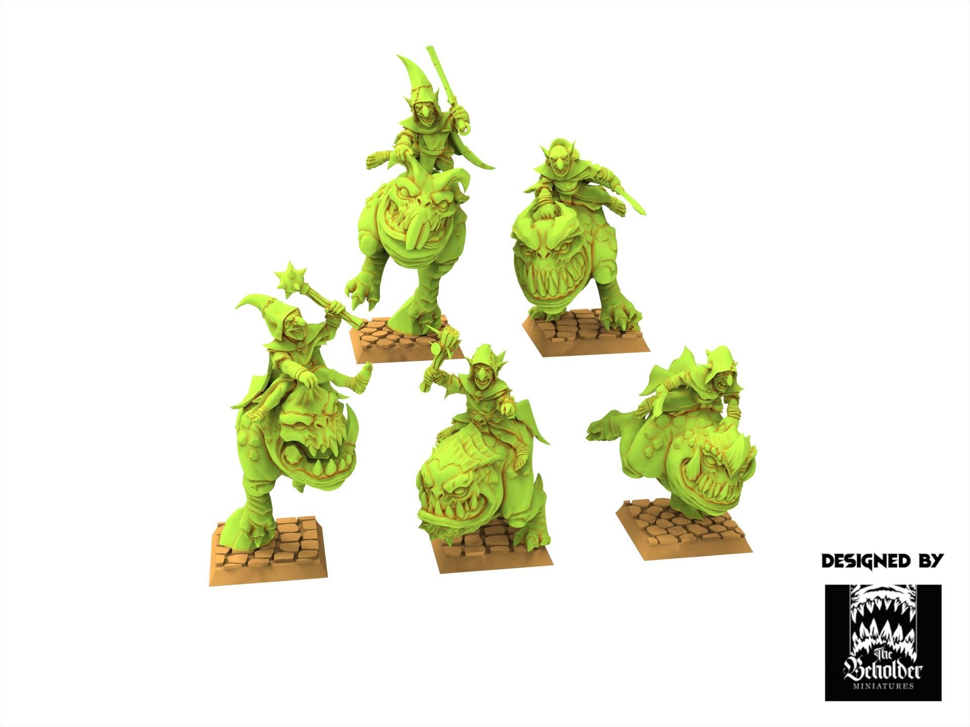 Orc & Goblin - x5 Kavehorror Hopper - The Black horde, utilisables pour Oldhammer, king of wars, 9th age