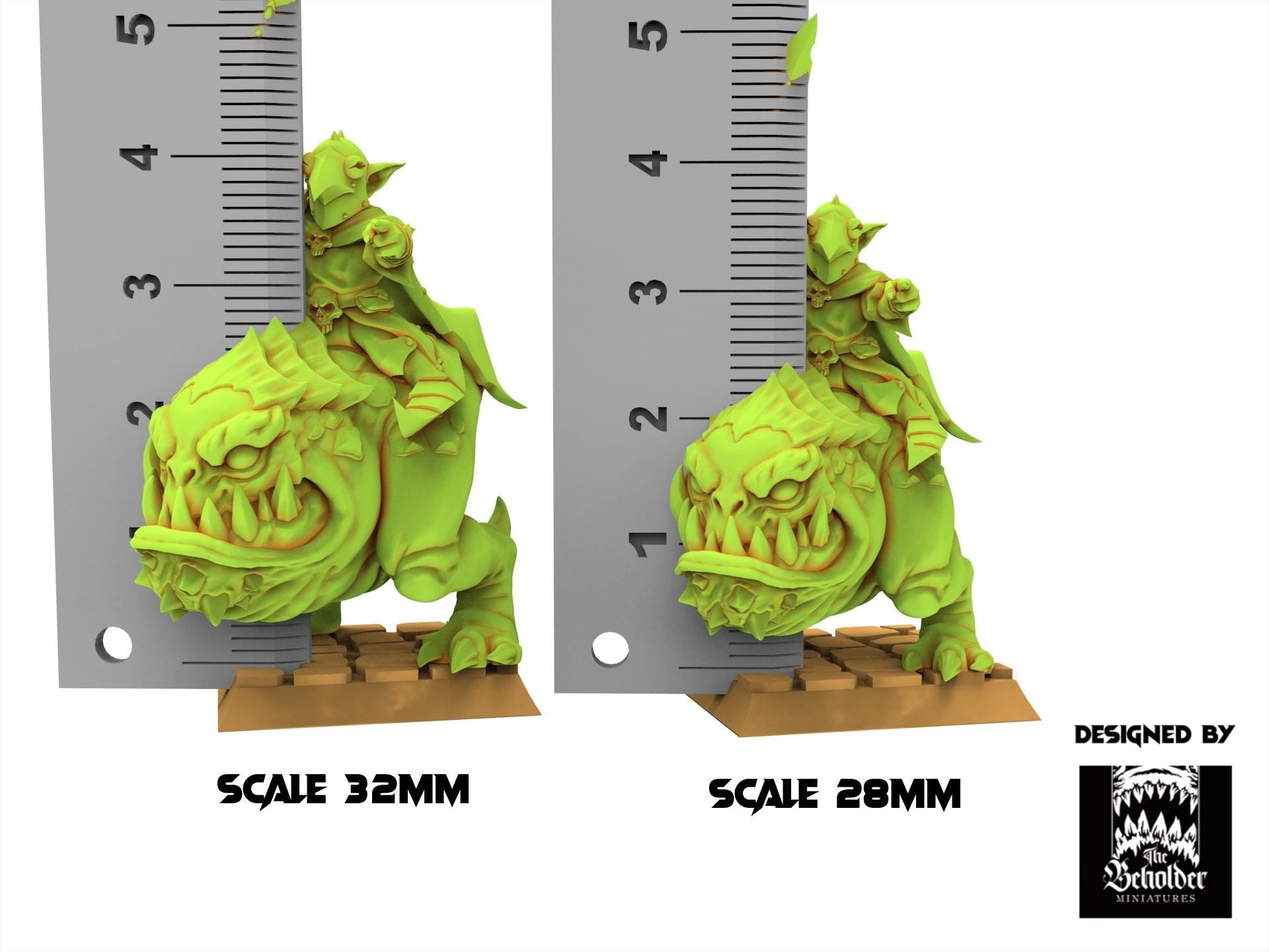 Orc & Goblin - x5 Kavehorror Knight - The Black horde, utilisables pour Oldhammer, king of wars, 9th age