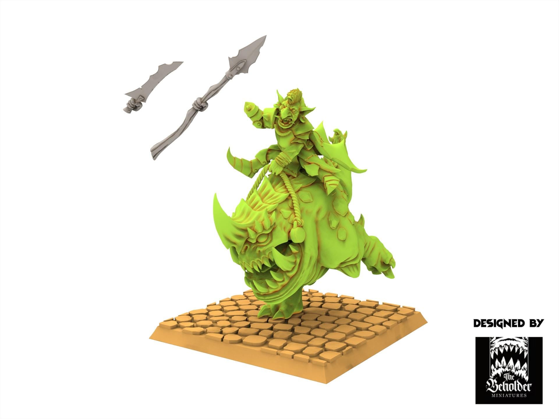 Orc & Goblin - Wurtbelz Goblin Leader on Kavehorror - The Black horde, utilisables pour Oldhammer, king of wars, 9th age