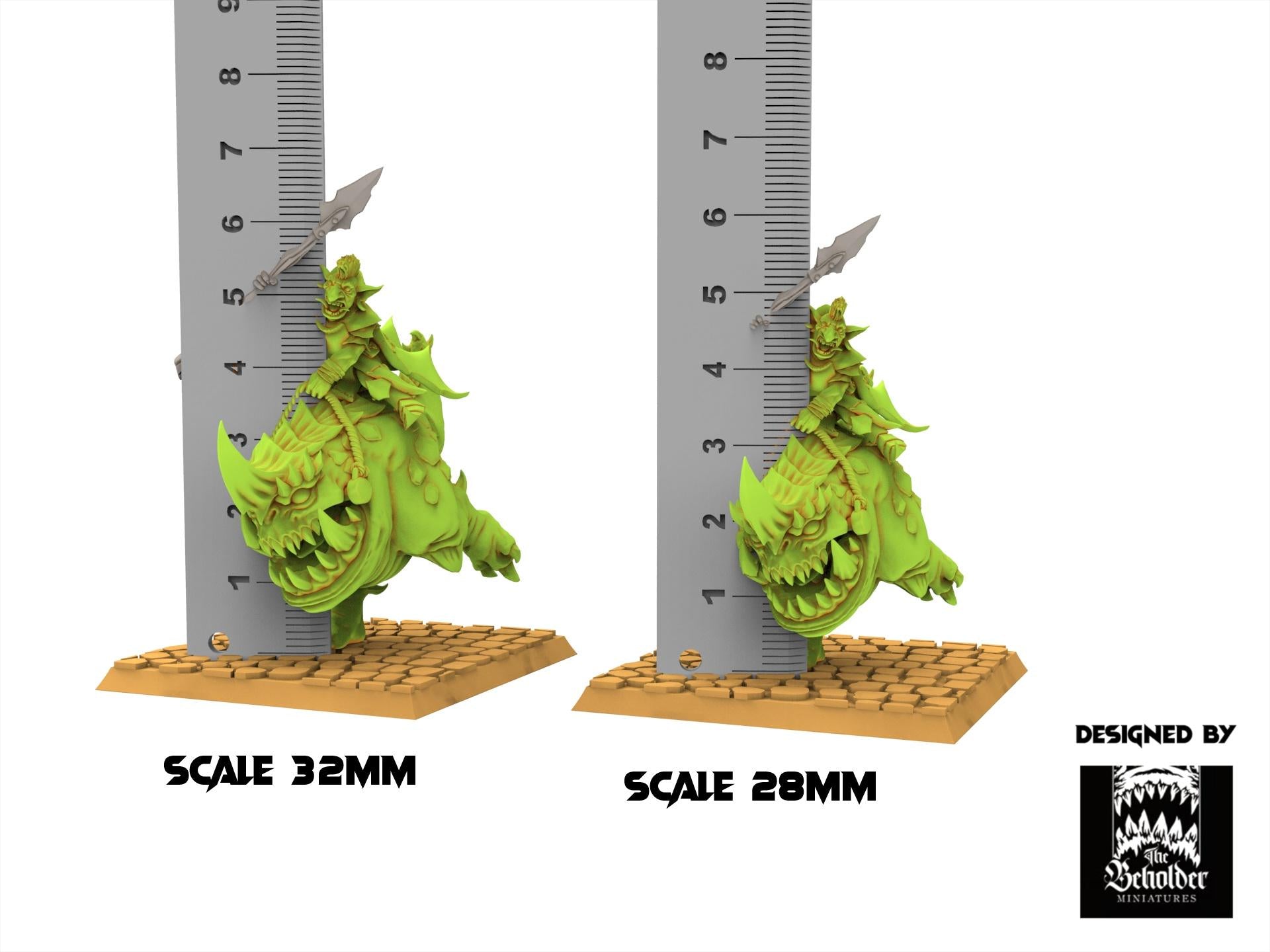 Orc & Goblin - Wurtbelz Goblin Leader on Kavehorror - The Black horde, utilisables pour Oldhammer, king of wars, 9th age