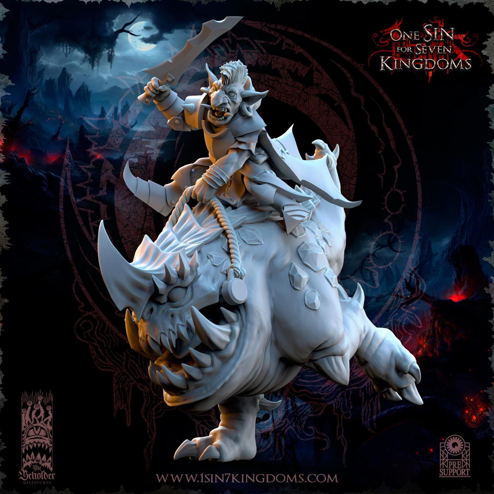 Orc & Goblin - Wurtbelz Goblin Leader on Kavehorror - The Black horde, utilisables pour Oldhammer, king of wars, 9th age