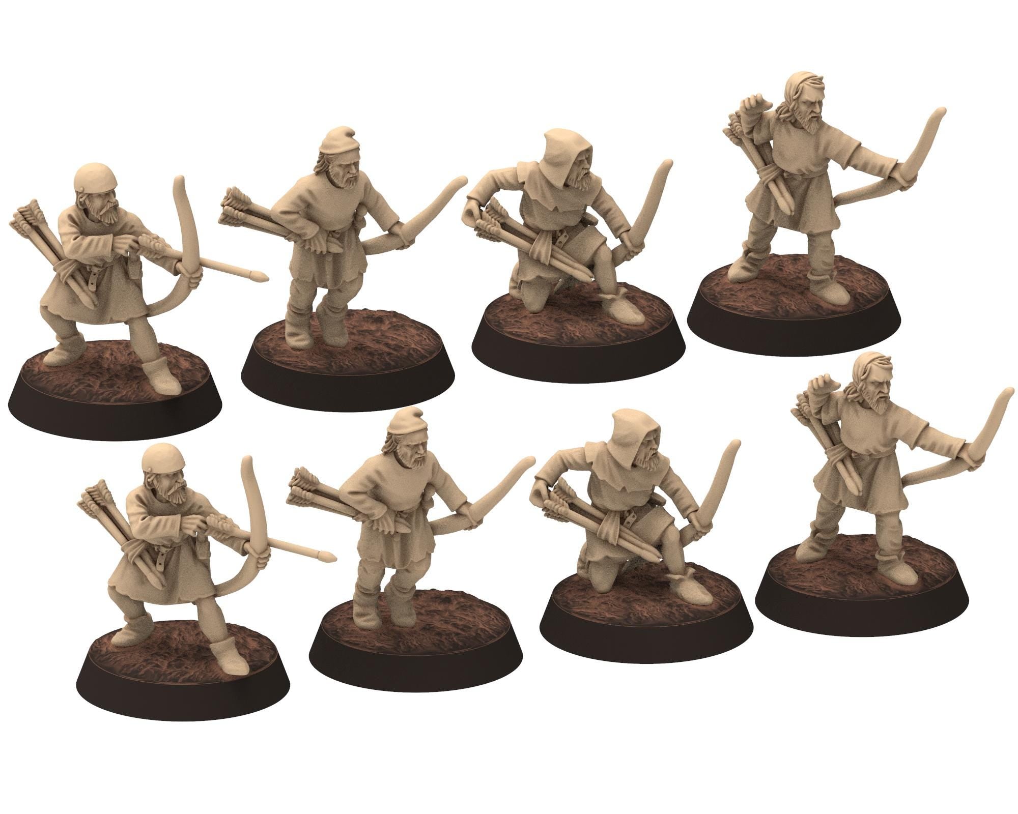 Medieval - Scotland - Scottish Peasant Archers, 14th century Generic Archers Medieval, 28mm Historical Wargame, Saga... Medbury miniatures