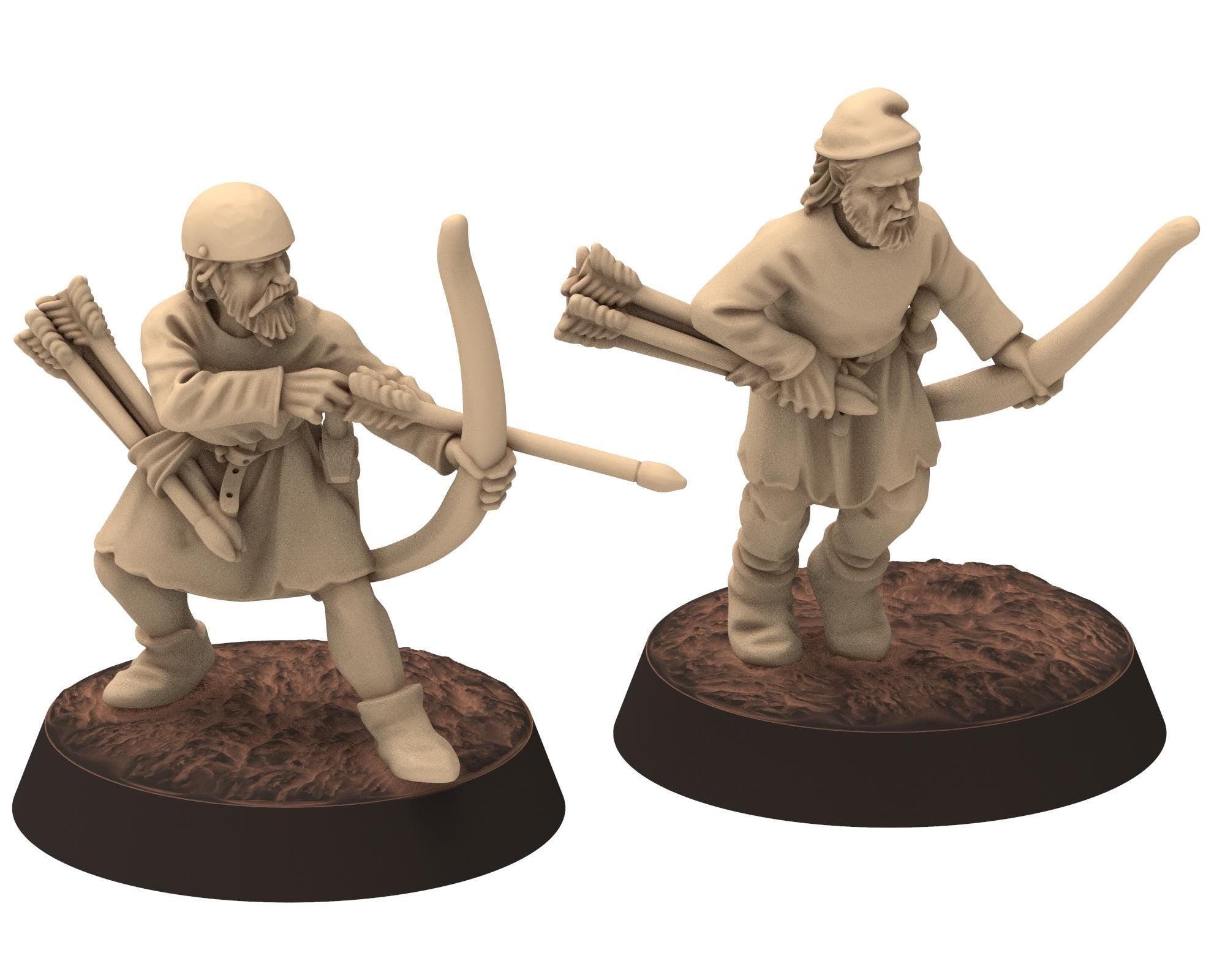 Medieval - Scotland - Scottish Peasant Archers, 14th century Generic Archers Medieval, 28mm Historical Wargame, Saga... Medbury miniatures