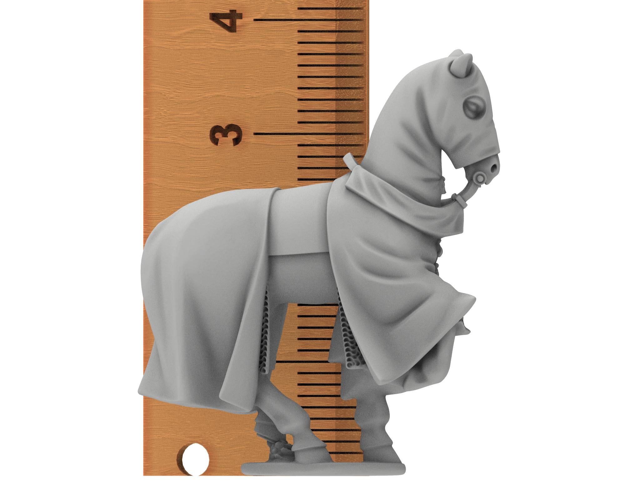 Medieval - Middle age Horses with caparison and chainmail, Generic Miniatures 28mm, Wargame Historical Saga... Medbury miniature