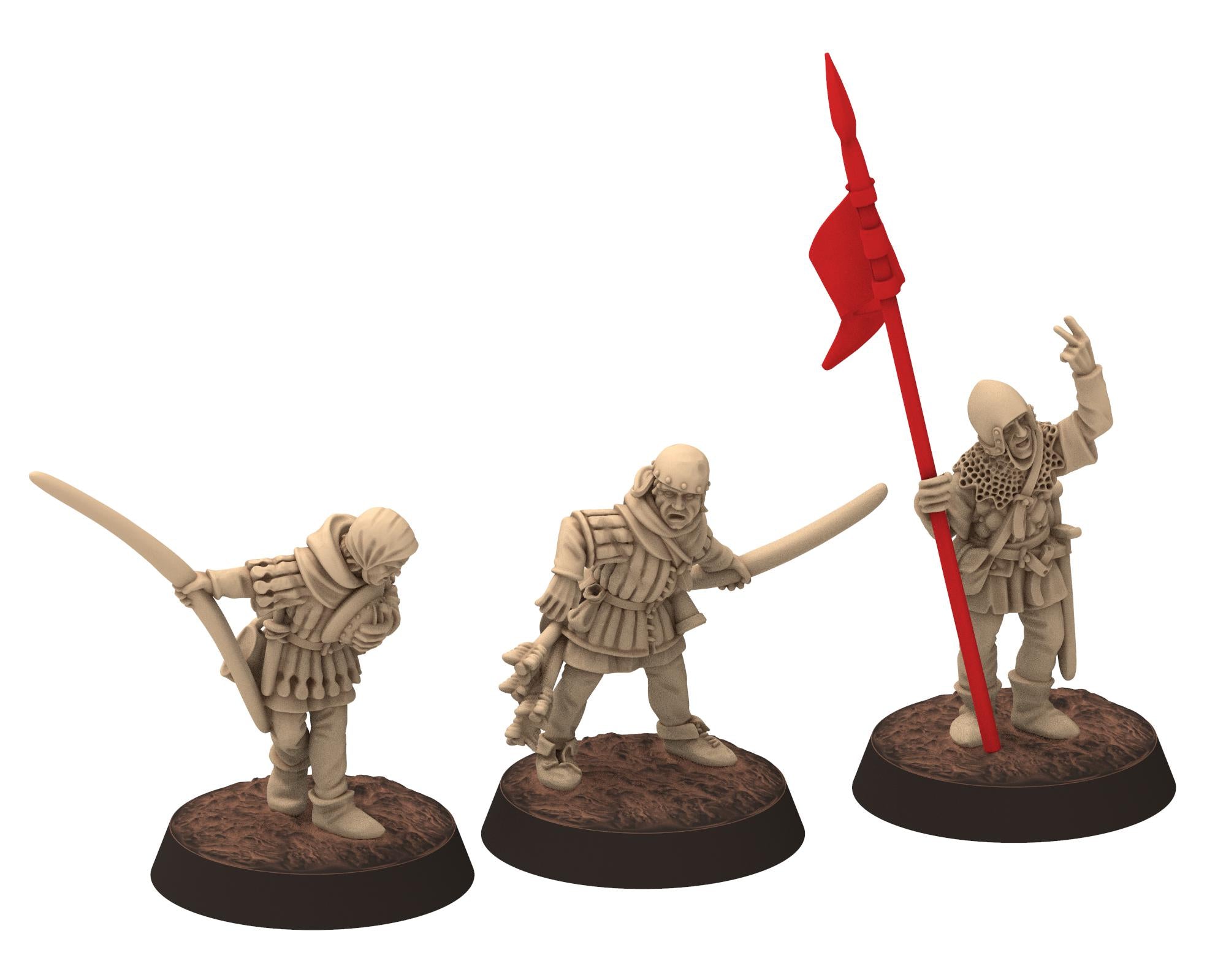 Medieval - Archer Commanders Staff & Banner, 14-15th century Medieval Generic Soldiers, 28mm Historical Wargame, Saga... Medbury miniatures