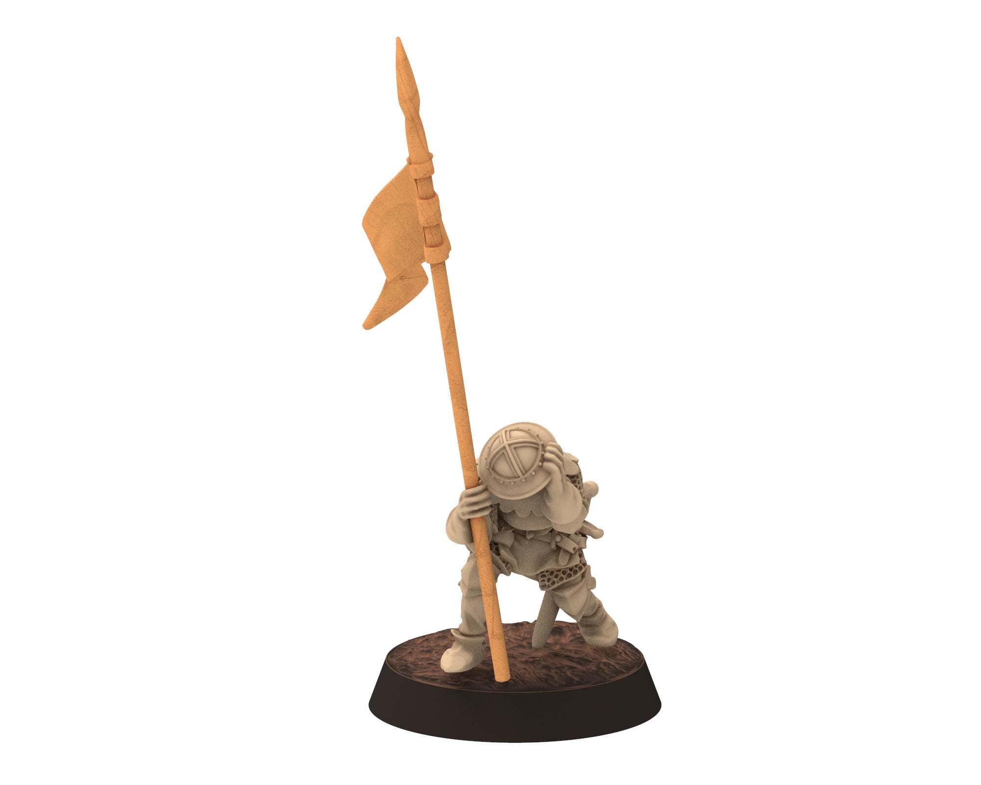 Medieval - Crossbowmen Commanders: Leader, Musician, Banner, 14-15th century Staff, 28mm Historical Wargame, Saga... Medbury miniatures