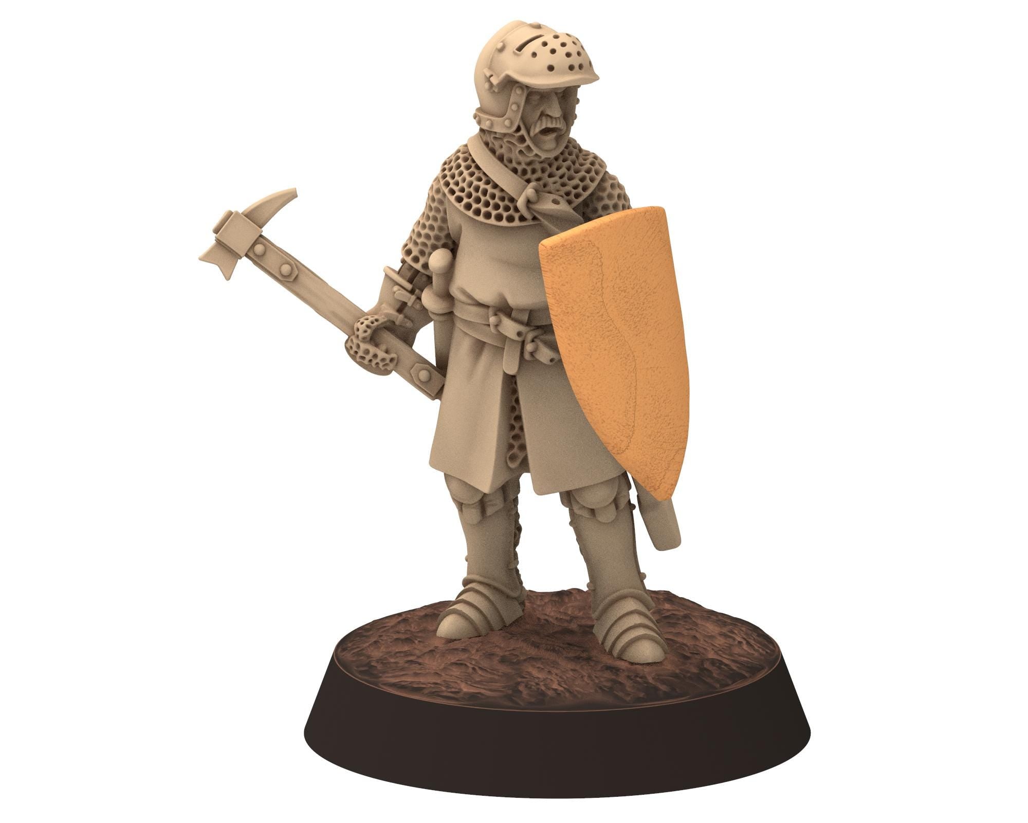 Medieval - Infantrymen Commanders: Leader, Musician, Banner, 14-15th century Staff, 28mm Historical Wargame, Saga... Medbury miniatures