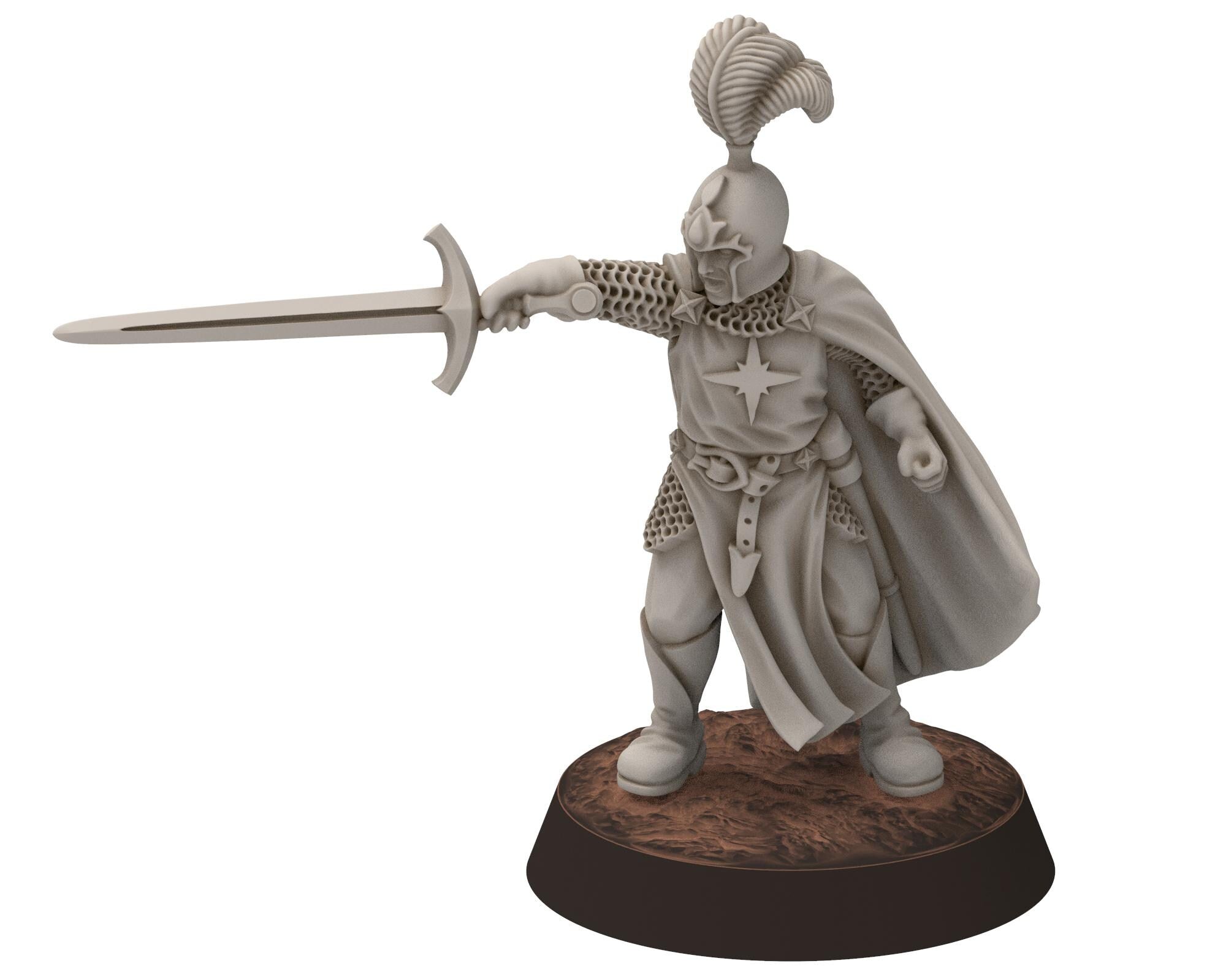 Rivendall - Eastern Elven Lord with straight sword, Middle rings miniatures for wargame D&D, Lotr, Medbury miniatures
