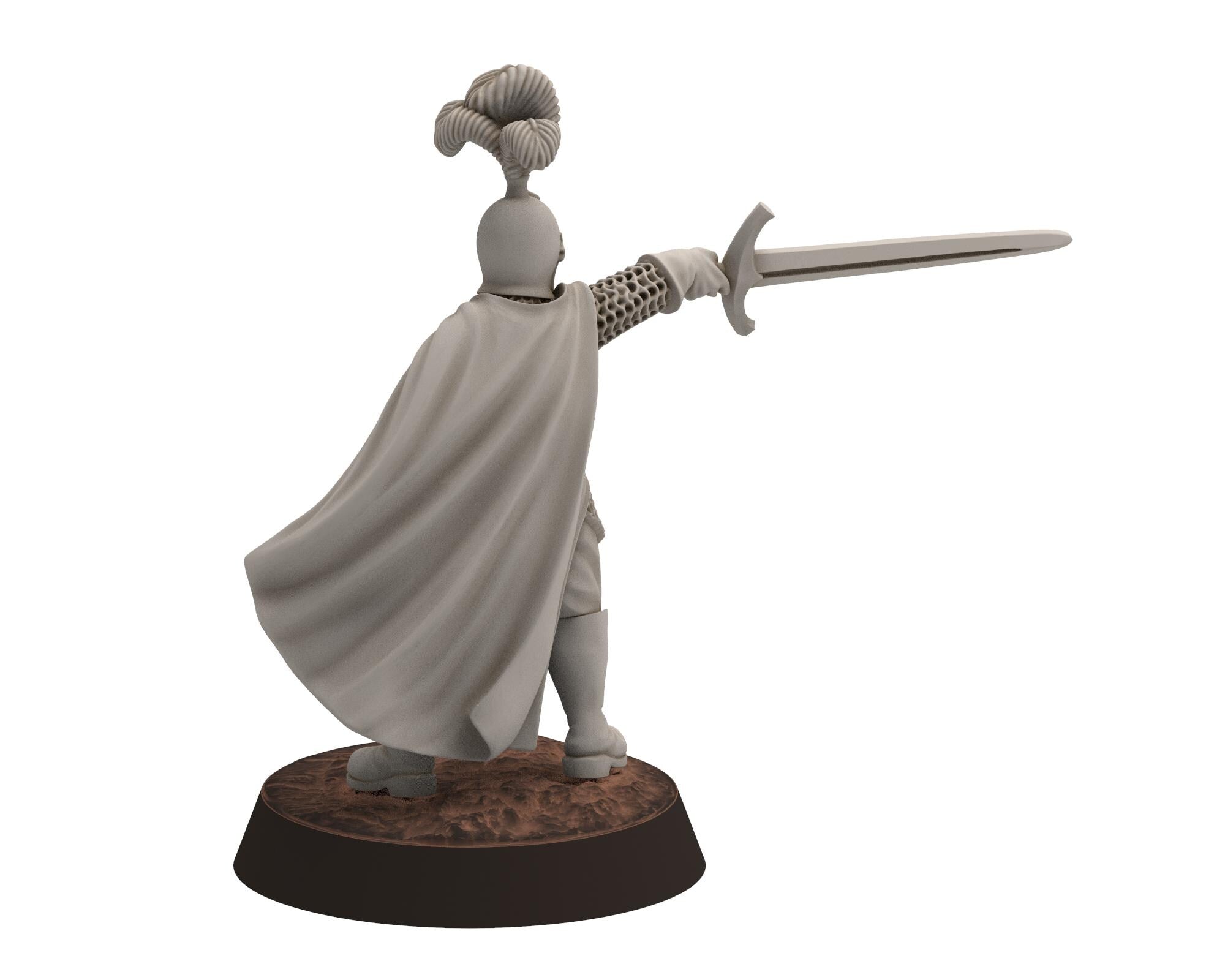 Rivendall - Eastern Elven Lord with straight sword, Middle rings miniatures for wargame D&D, Lotr, Medbury miniatures