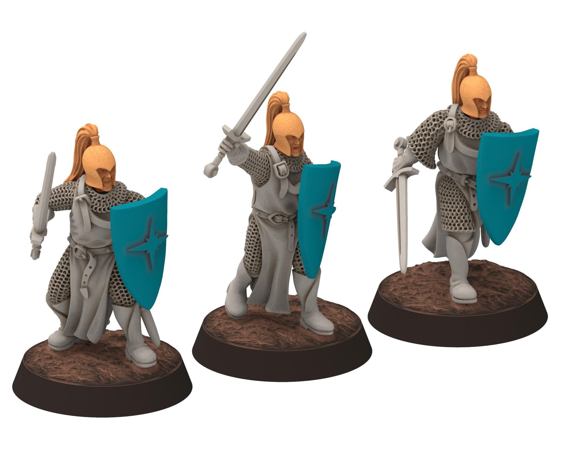 Rivendall - Eastern Elven Lord with straight sword, Middle rings miniatures for wargame D&D, Lotr, Medbury miniatures