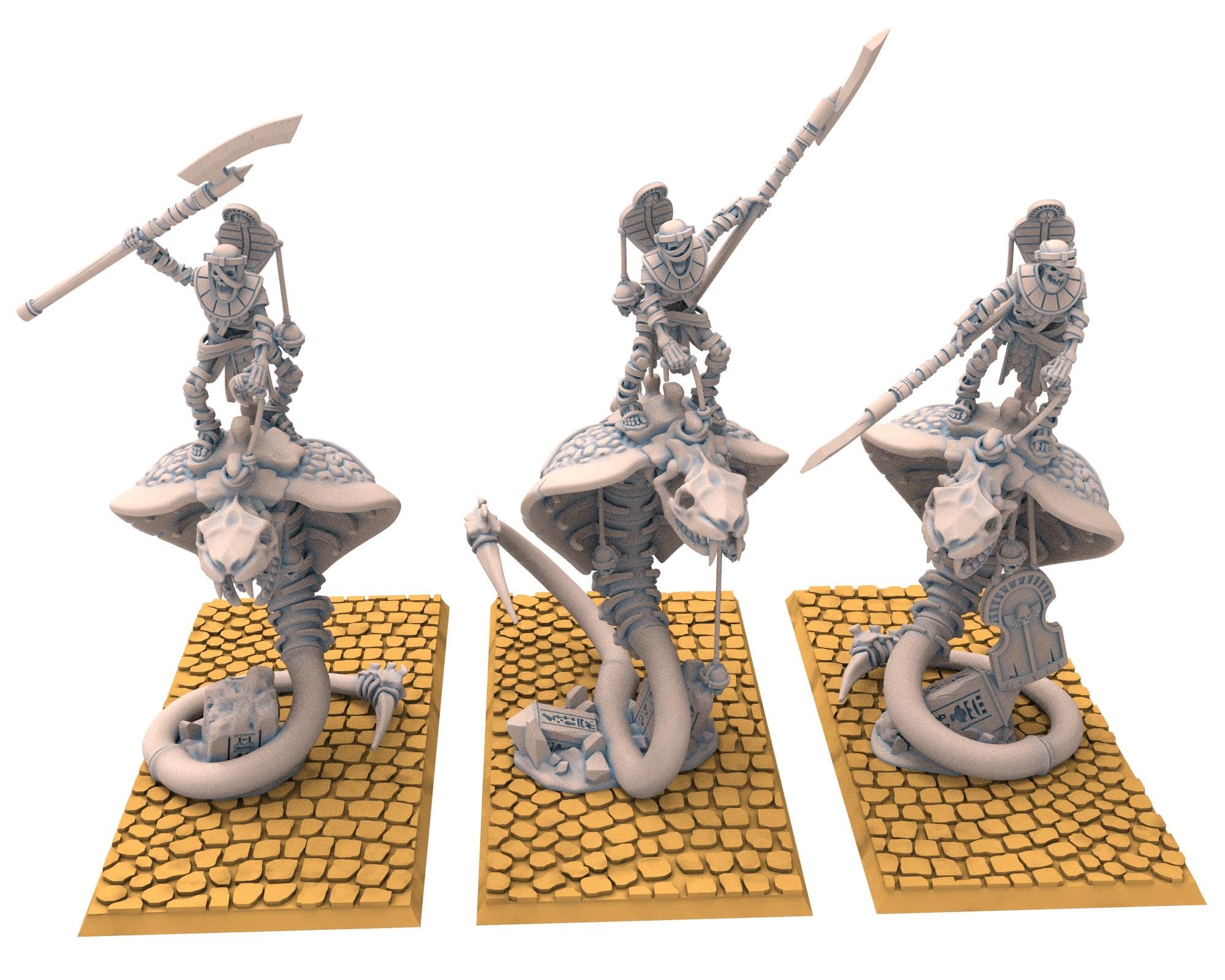 Eternal Dynasties - Staff of Mounted Ancient Guard on Great Snakes, The Ancient Skeletons, Fantasy Battle, Oldhammer, King of war, D&D