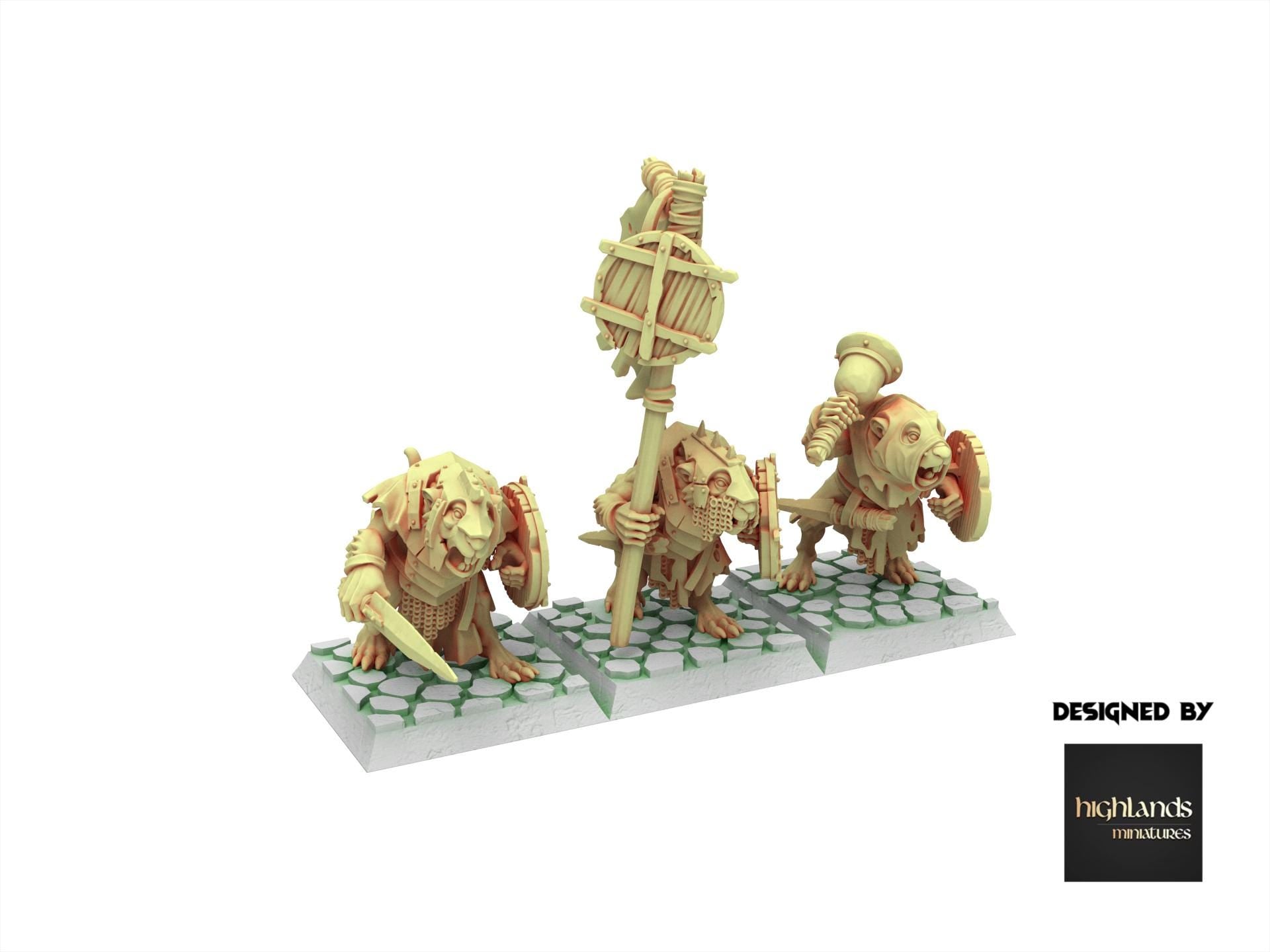 Rattigan - Sewer Rats with Spears, giant rat of the dirty deep, highland, plague spreader