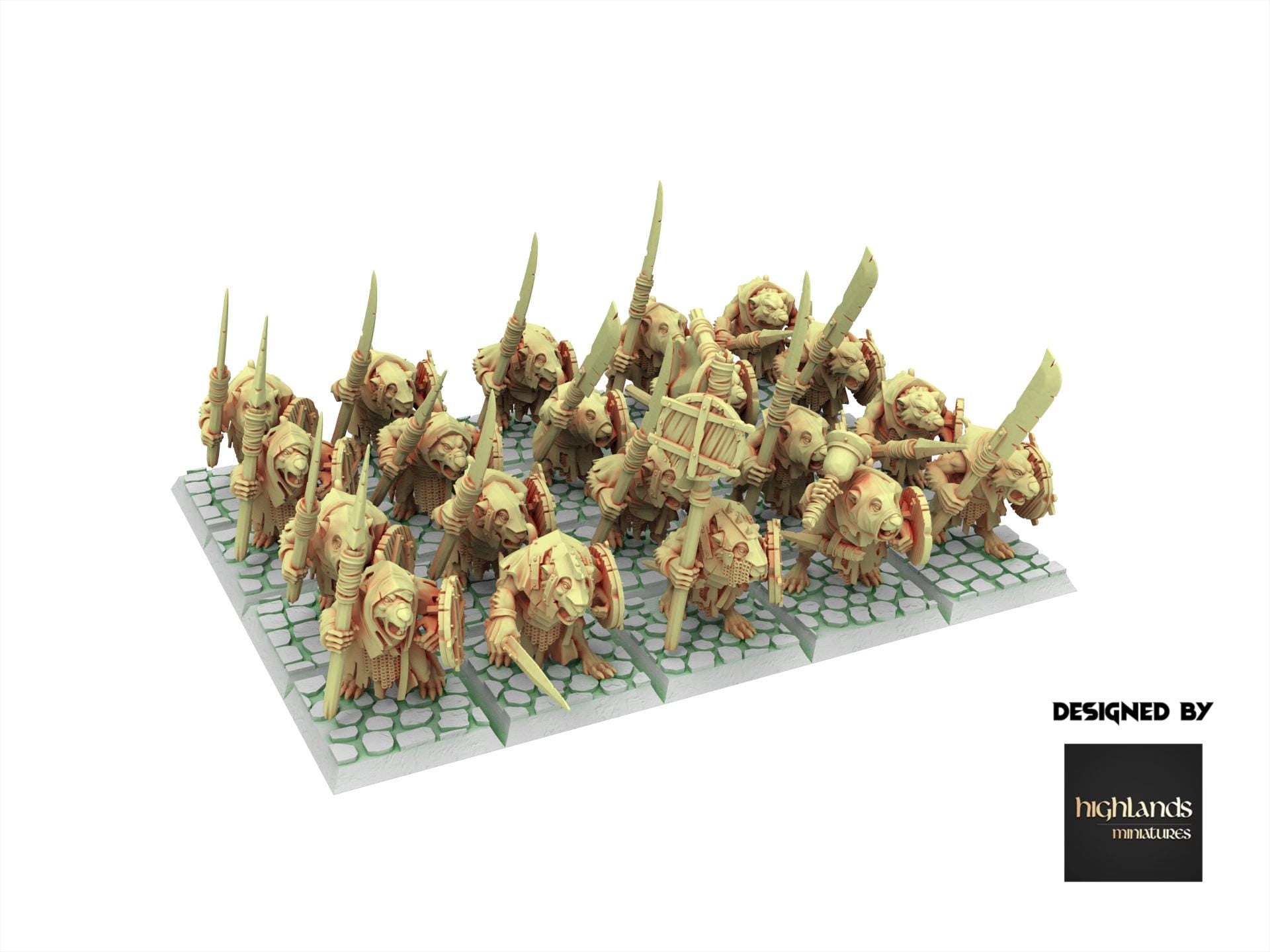 Rattigan - Sewer Rats with Spears, giant rat of the dirty deep, highland, plague spreader