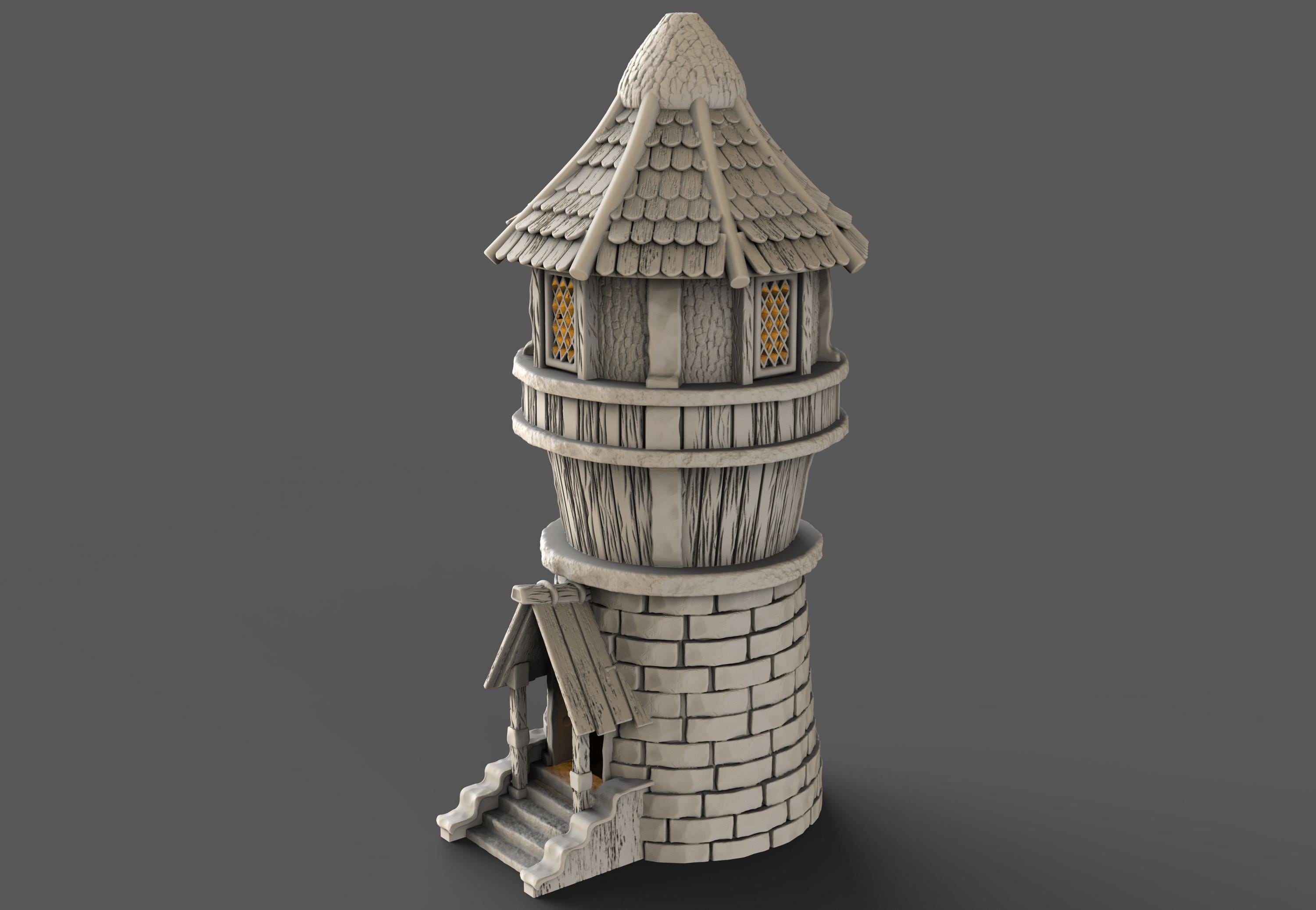 Medieval building - House 33 - PLA for Oldworld, Dungeon & Dragons, Frostgrave, Age of fantasy battle skirmish wargame