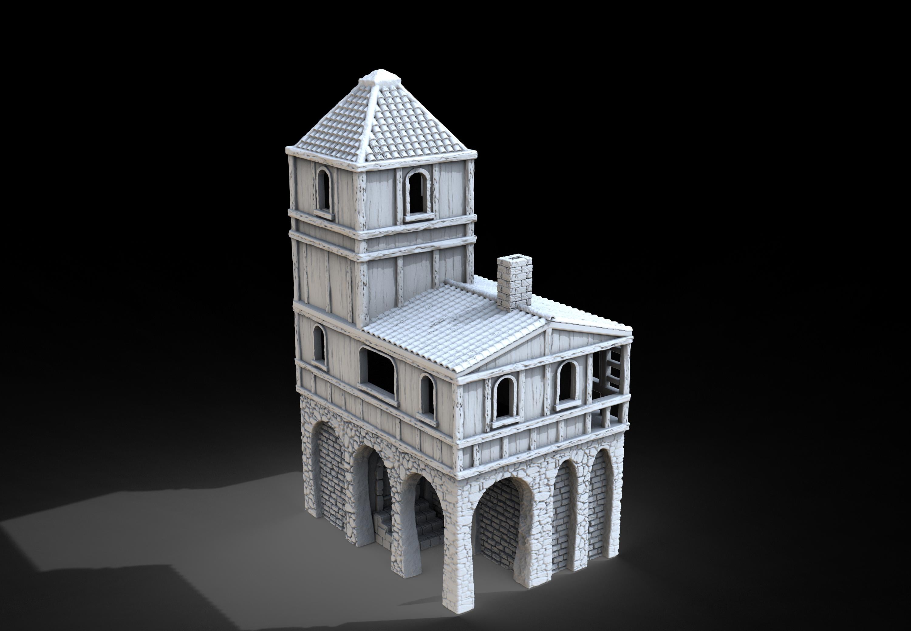 Medieval building - House 42 - PLA for Oldworld, Dungeon & Dragons, Frostgrave, Age of fantasy battle skirmish wargame