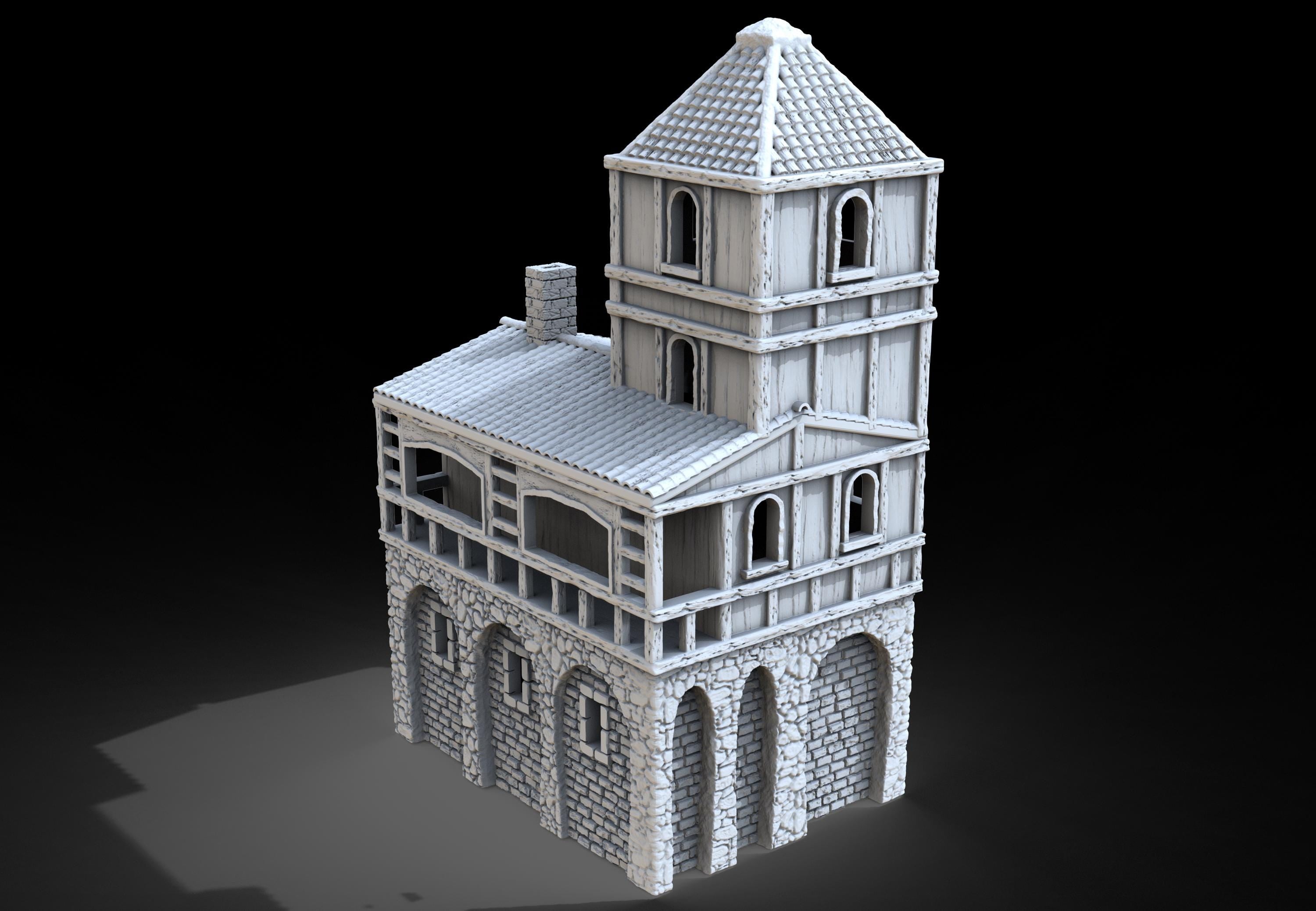 Medieval building - House 42 - PLA for Oldworld, Dungeon & Dragons, Frostgrave, Age of fantasy battle skirmish wargame