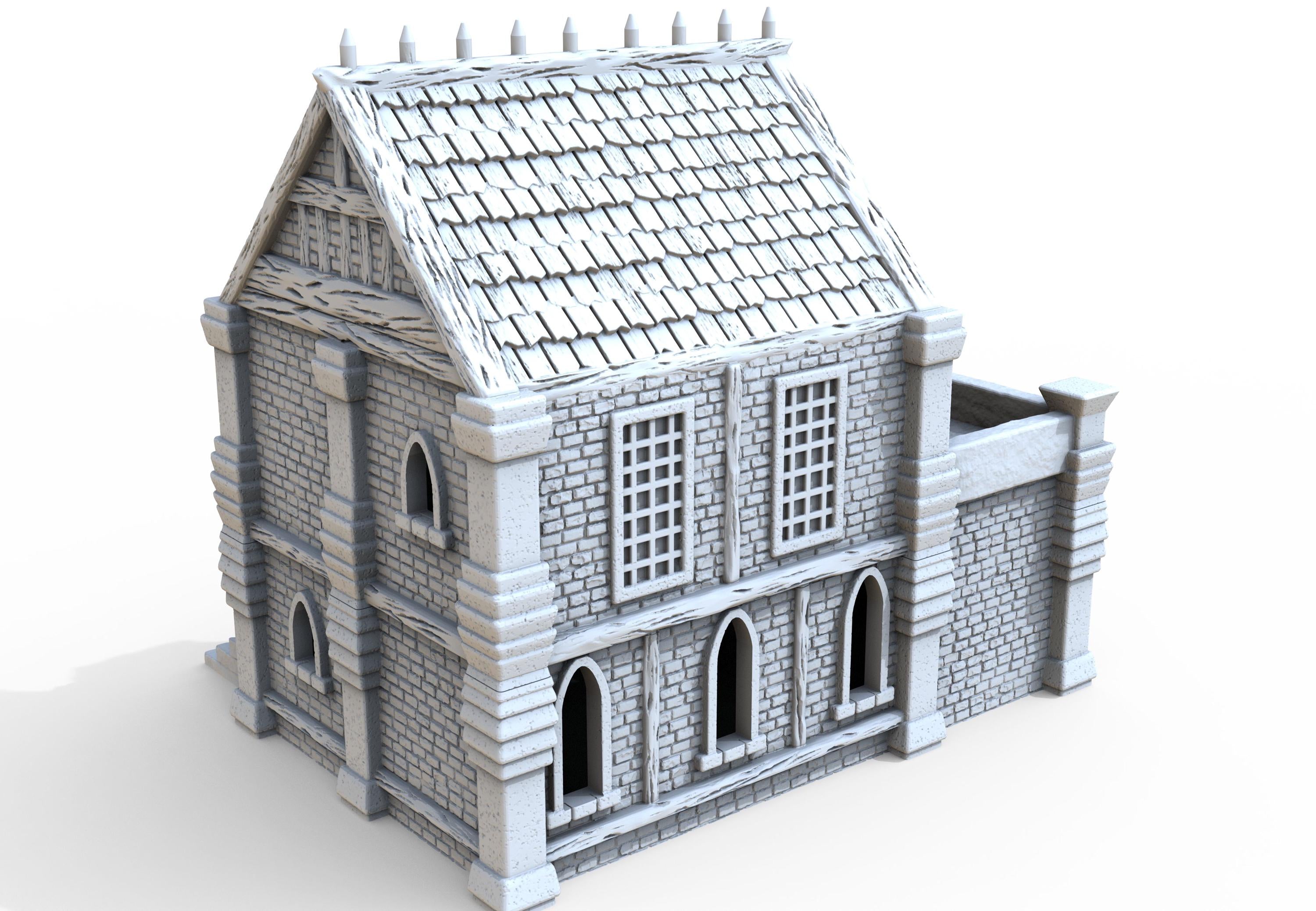 Medieval building - House 48 - PLA for Oldworld, Dungeon & Dragons, Frostgrave, Age of fantasy battle skirmish wargame