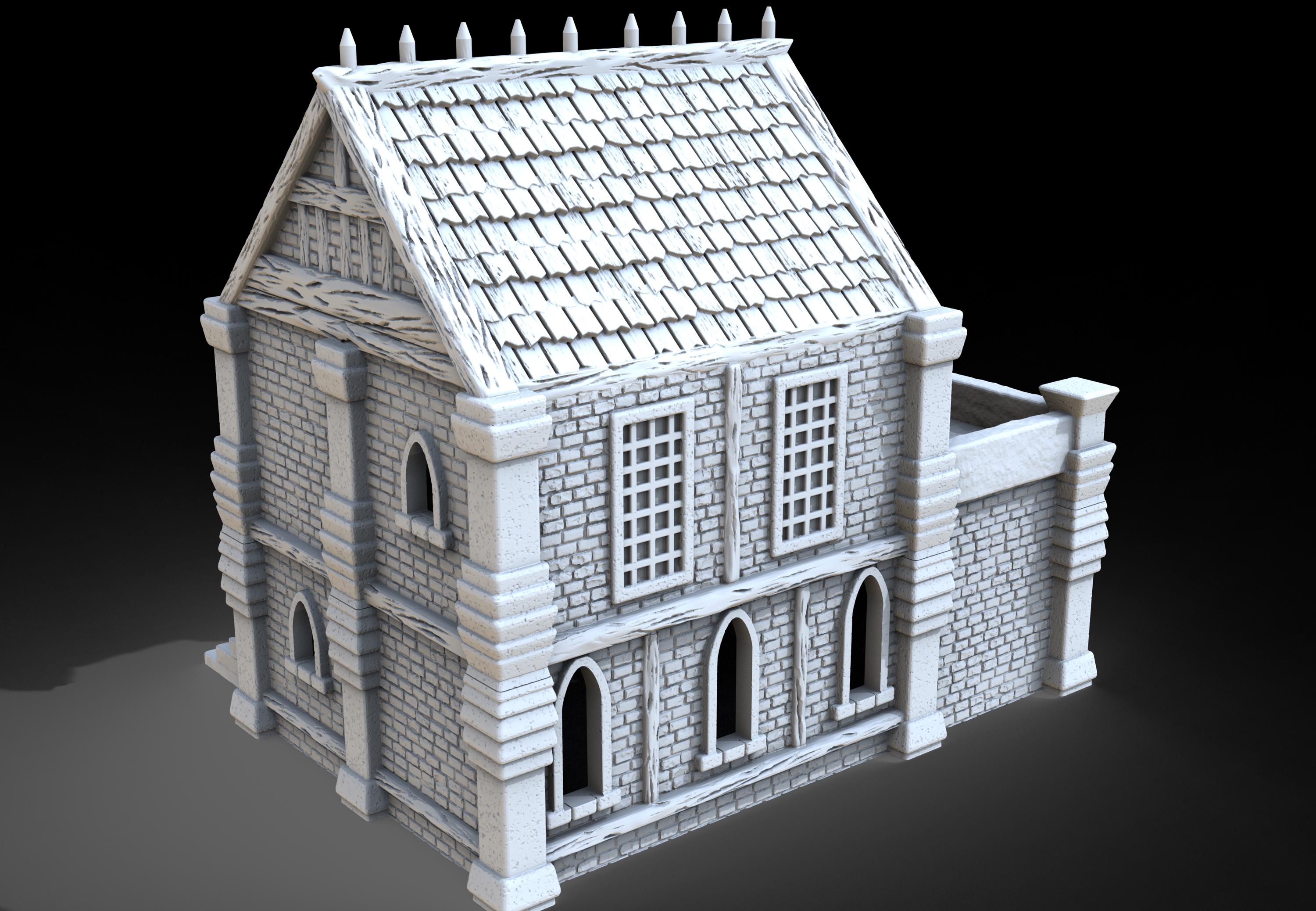 Medieval building - House 48 - PLA for Oldworld, Dungeon & Dragons, Frostgrave, Age of fantasy battle skirmish wargame