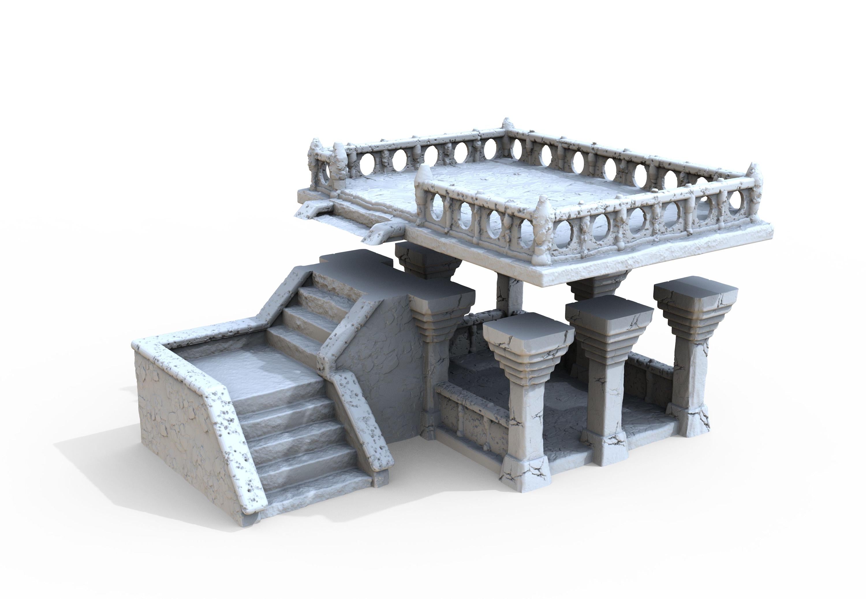 Medieval building - Square 49 - PLA for Oldworld, Dungeon & Dragons, Frostgrave, Age of fantasy battle skirmish wargame