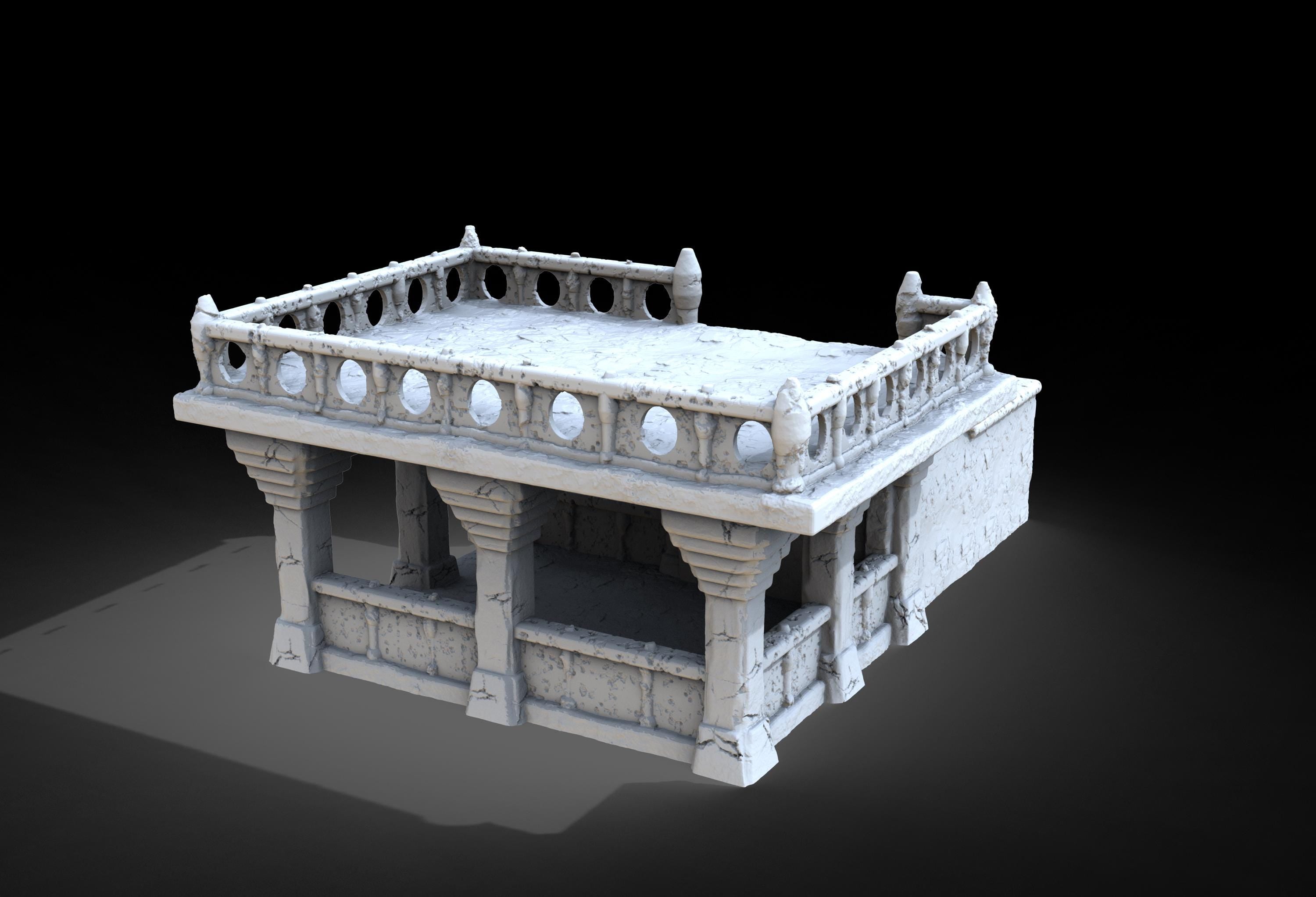 Medieval building - Square 49 - PLA for Oldworld, Dungeon & Dragons, Frostgrave, Age of fantasy battle skirmish wargame