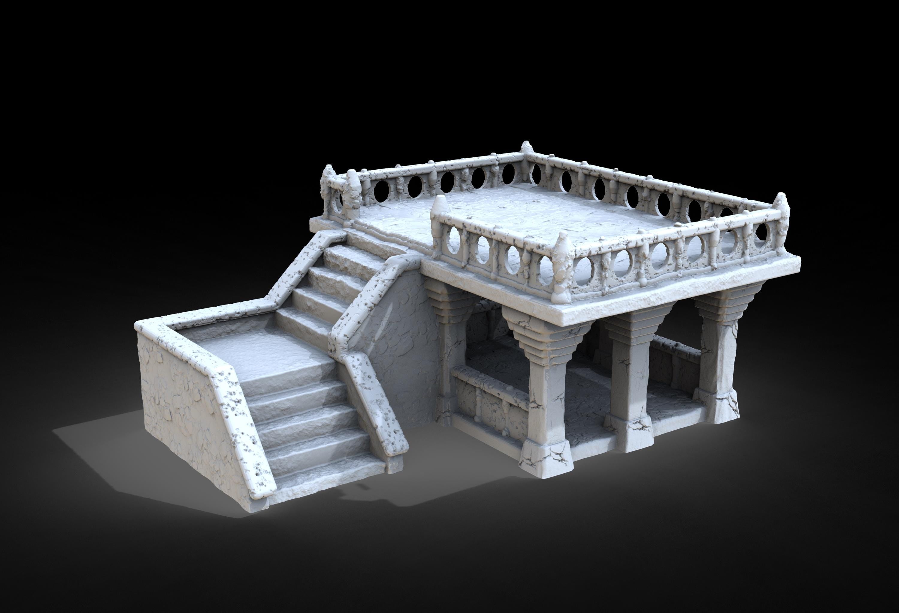 Medieval building - Square 49 - PLA for Oldworld, Dungeon & Dragons, Frostgrave, Age of fantasy battle skirmish wargame