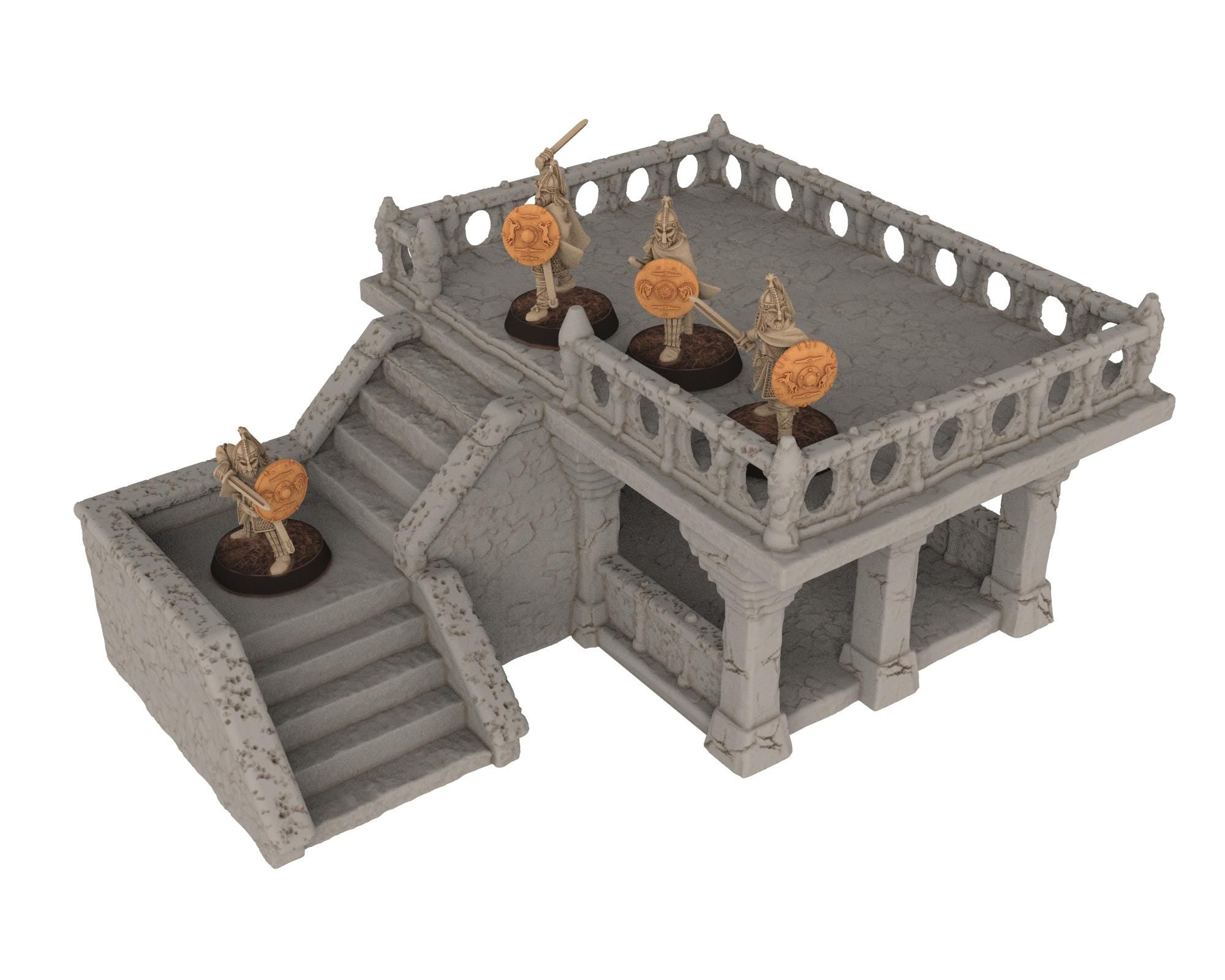 Medieval building - Square 49 - PLA for Oldworld, Dungeon & Dragons, Frostgrave, Age of fantasy battle skirmish wargame