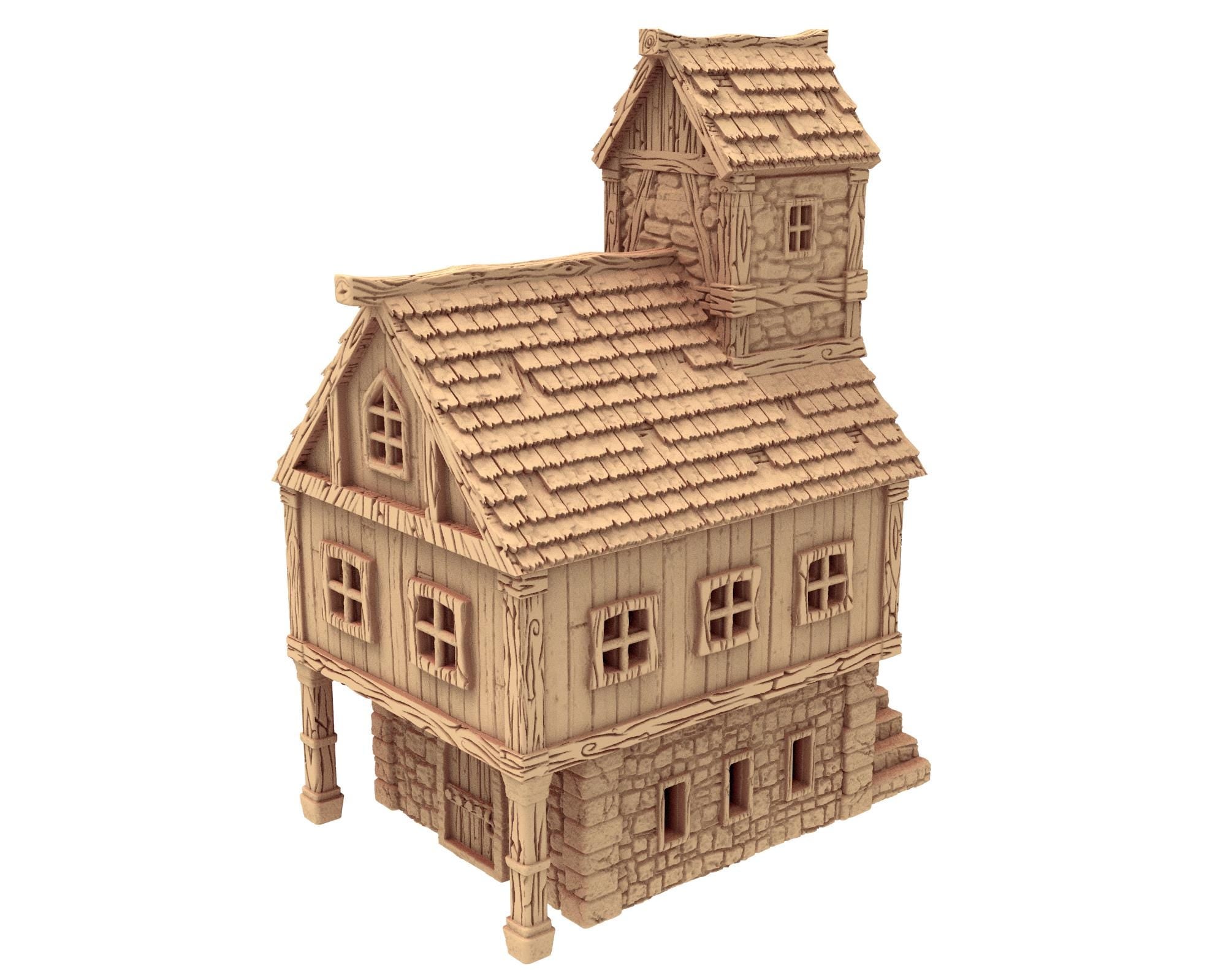 The Village of the Knights - House A1 - PLA for Oldworld, Dungeon & Dragons, Frostgrave, Age of fantasy battle skirmish wargame