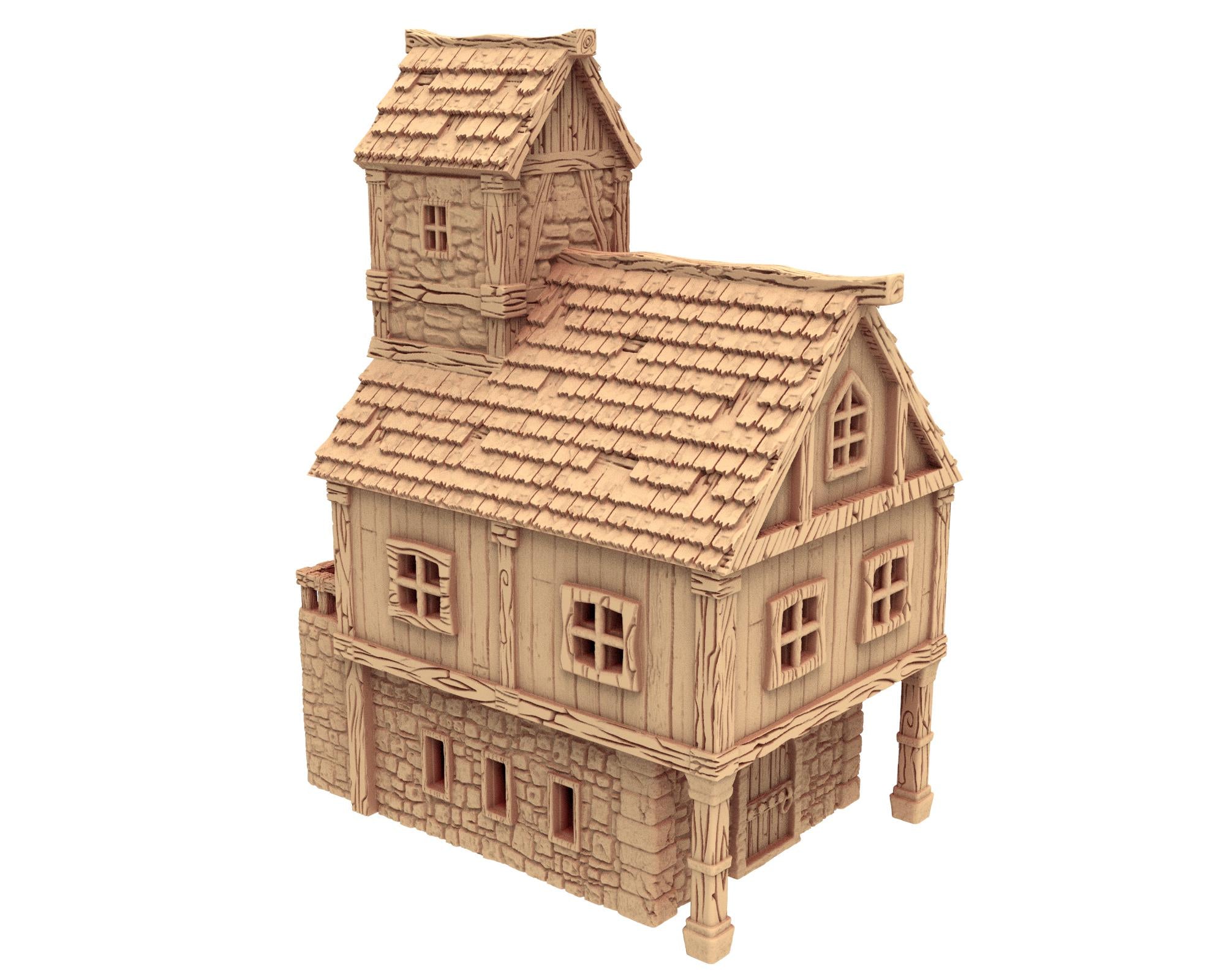 The Village of the Knights - House A1 - PLA for Oldworld, Dungeon & Dragons, Frostgrave, Age of fantasy battle skirmish wargame