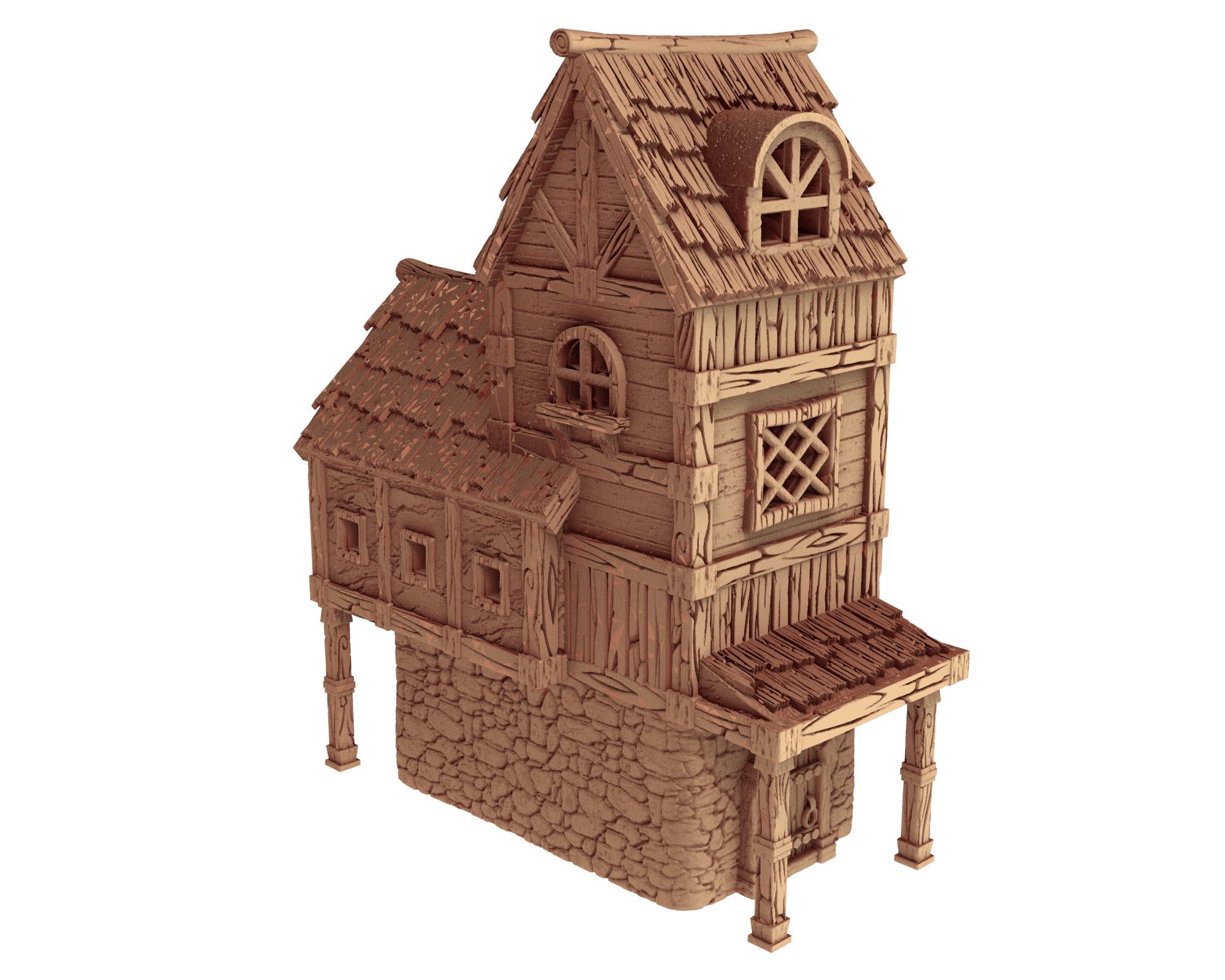 The Village of the Knights - House A2 - PLA for Oldworld, Dungeon & Dragons, Frostgrave, Age of fantasy battle skirmish wargame